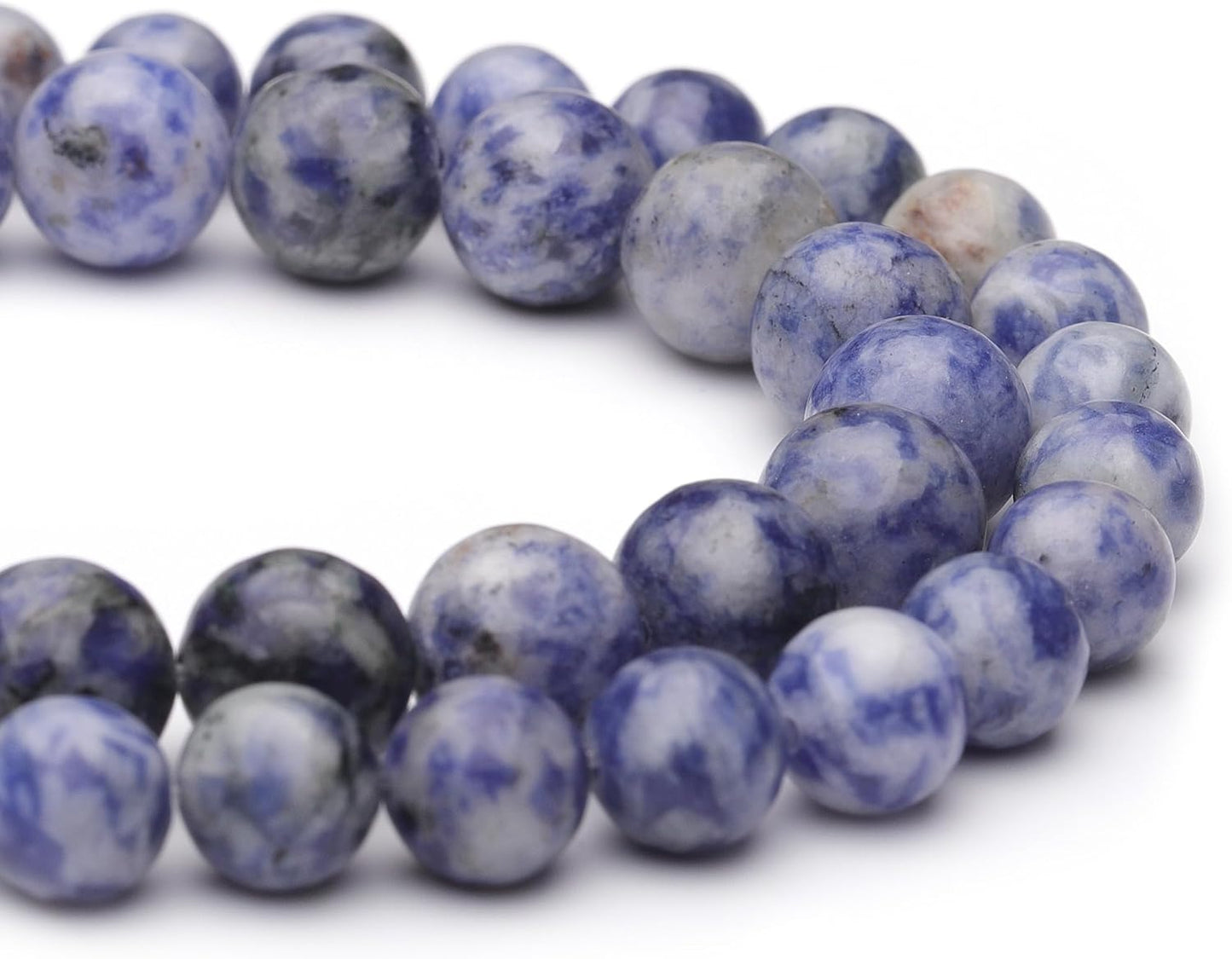6mm Natural Stone Beads for Jewelry Making,Blue Sodalite Polished Smooth Round Gemstone Beads for Bracelet Necklace 15 Inch