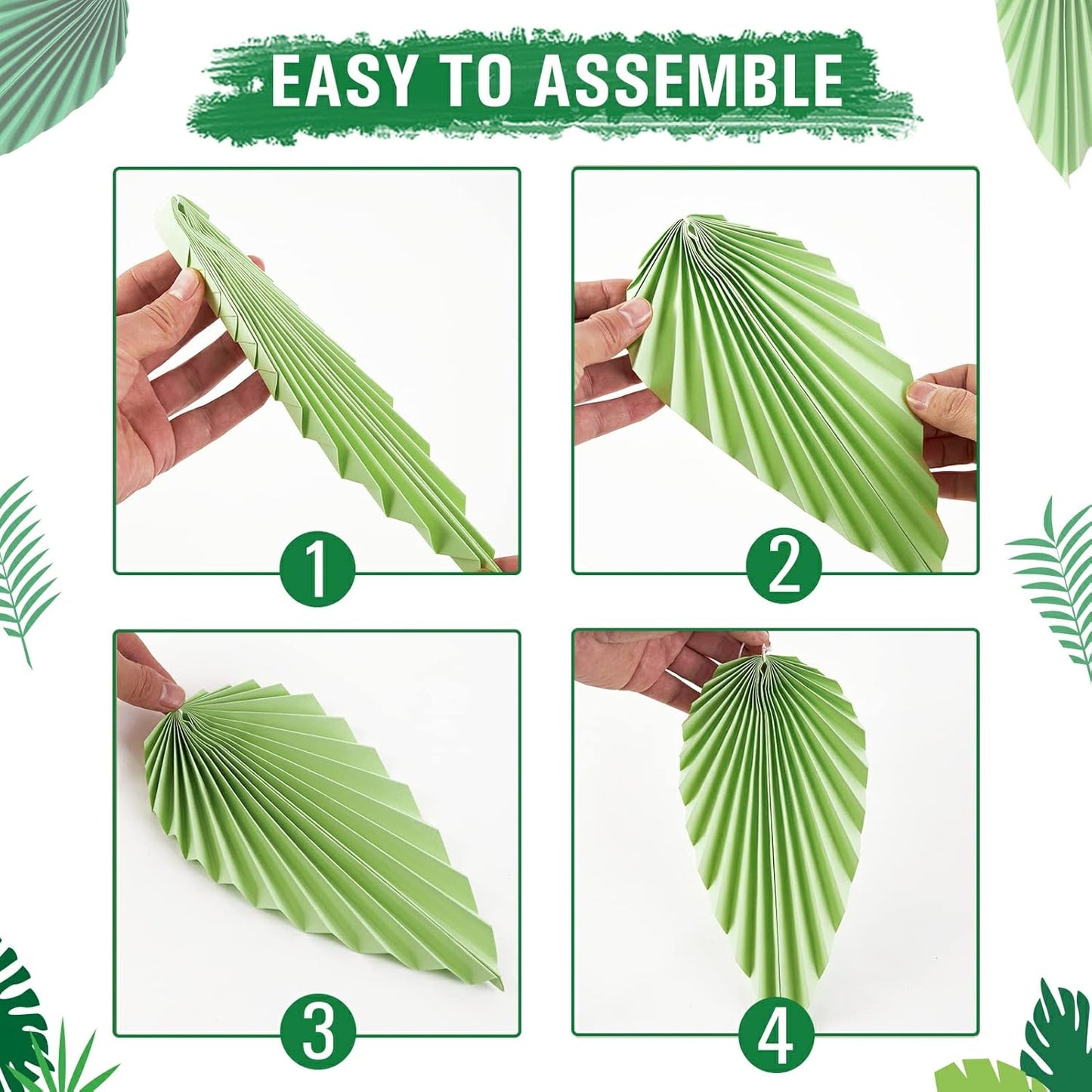 Easy Joy Paper Leaves Decorations for Wall Paper Fans Classroom Decoration Leaves Backdrop Decor Wall Decor,Set of 9