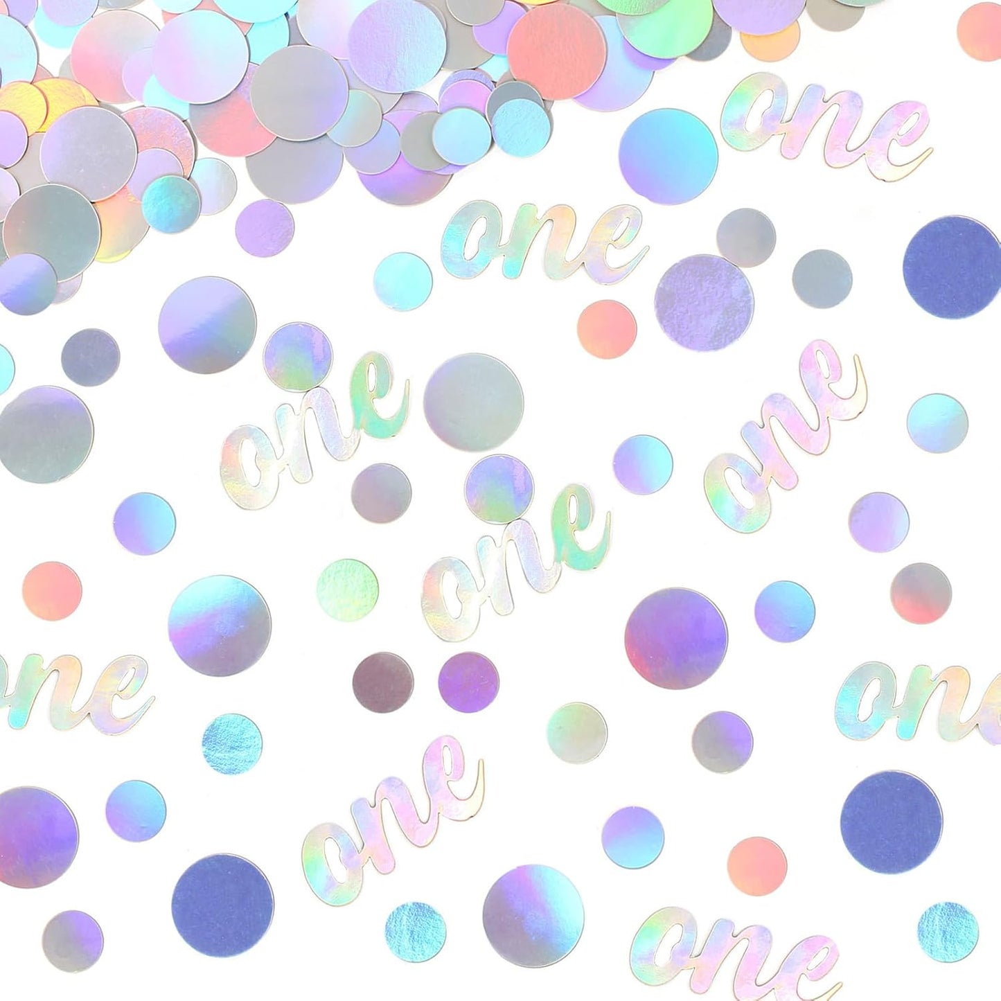 One Birthday Confetti Iridescent Baby First Birthday Decorations Circle Table Scatter Baby Shower The First Year Anniversary Party Table Decor Supplies 300PC