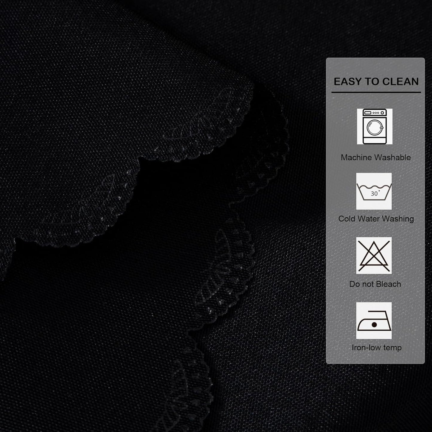 Small Round Black Tablecloth 36 Inch Polyester Fabric Washable Table Cover Decorative Wrinkle Resistant Solid Color Table Cloth for Kitchen Dinning Party Wedding Camping