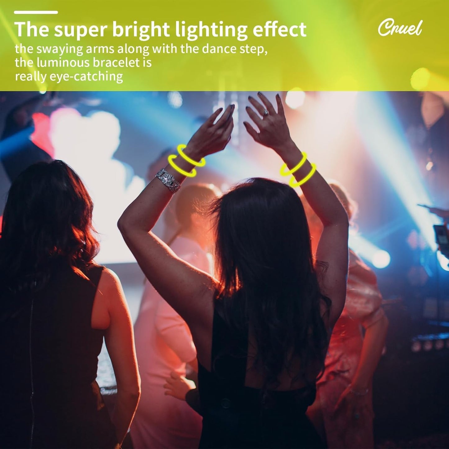 60 Pack 8” Yellow Glow Sticks Bulk with 60 Connectors Neon Glow In The Dark Party favors Supplies for Holiday Birthday Party Decoration (Yellow)