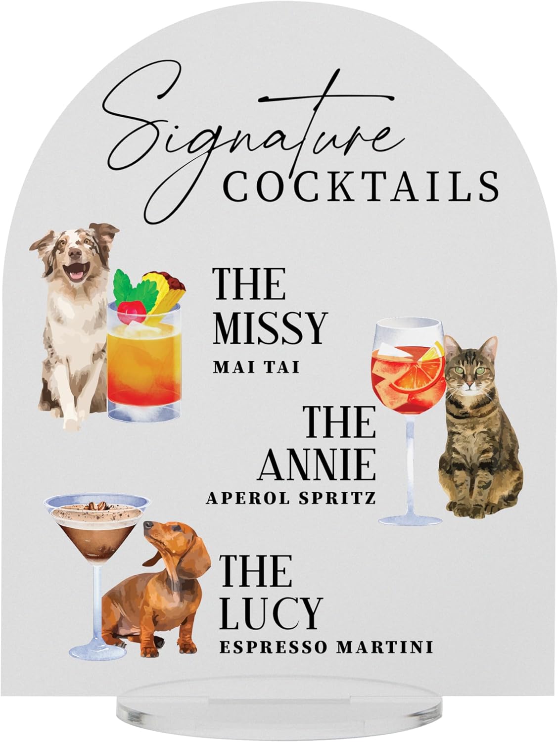 Pet Signature Drink Wedding Signs