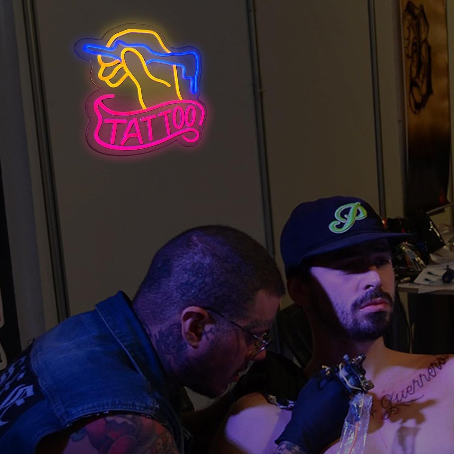 TATTOO Neon Sign Led Wall Window Decor Man Cave Neon Light Up Signs Wall Art for Tattoo Shop Studio USB Powered 13.3"x12.7"