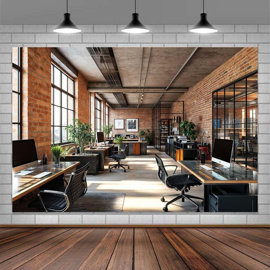 8X8ft Office Video Photo Backdrop Photography Background for Recording Conference, Zoom Home Podcast Backdrops Photo Booth Prop Decorations Wall Decor Tablecloth