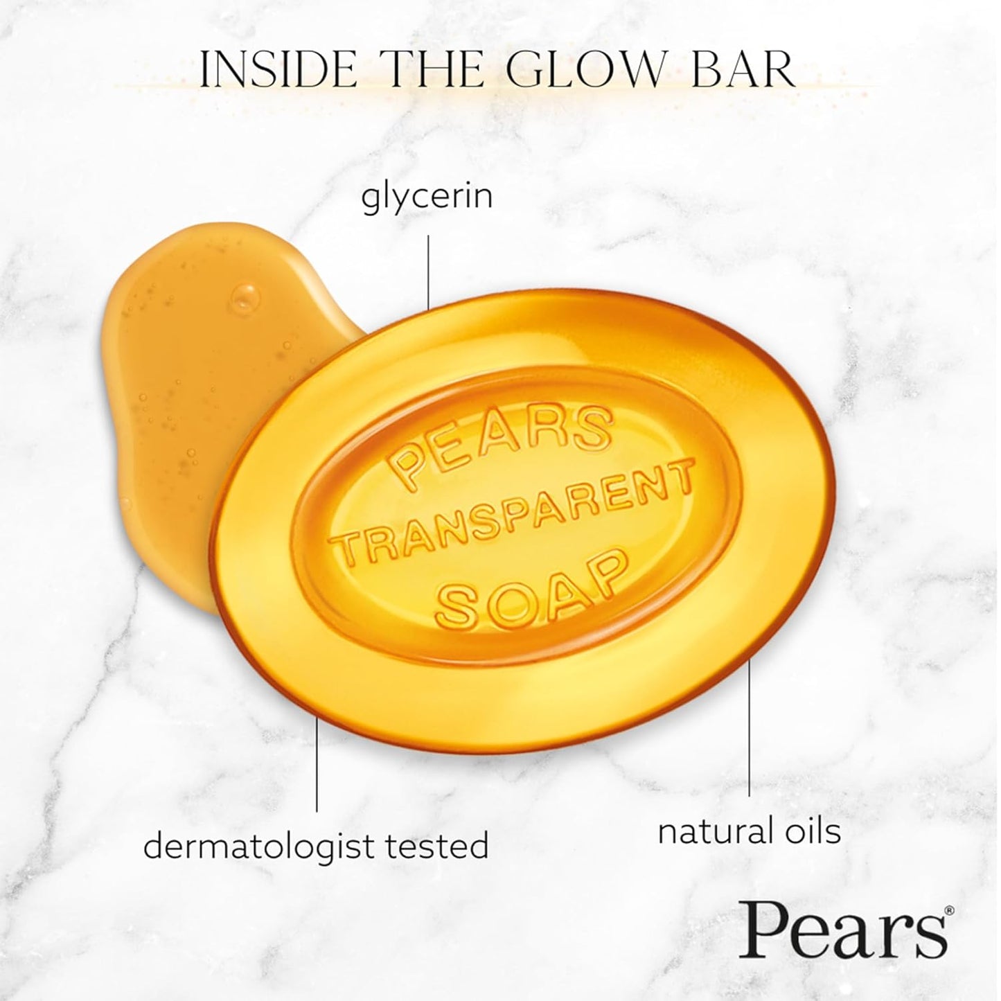 Pears Glycerin Soap Bar Variety 3-Pack, Transparent Green, Blue, and Amber Bars for Soft, Glowing Skin, 3.53 Oz Ea