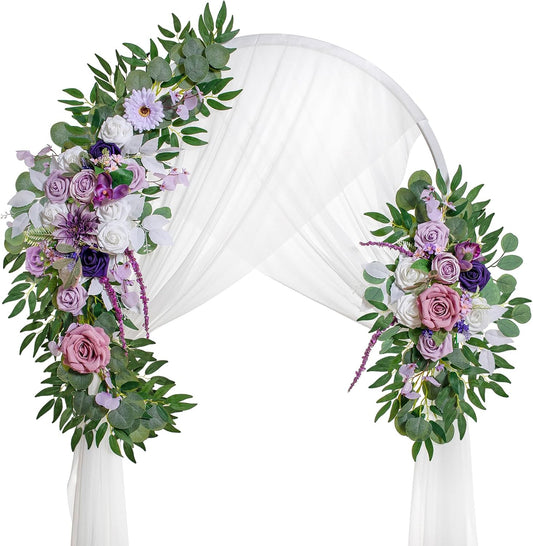 Wedding Arch Flowers, Artificial Flowers for Decoration, Large Flower Swag for Boho Styles Wedding Ceremony Floral Decor - Pack of 2