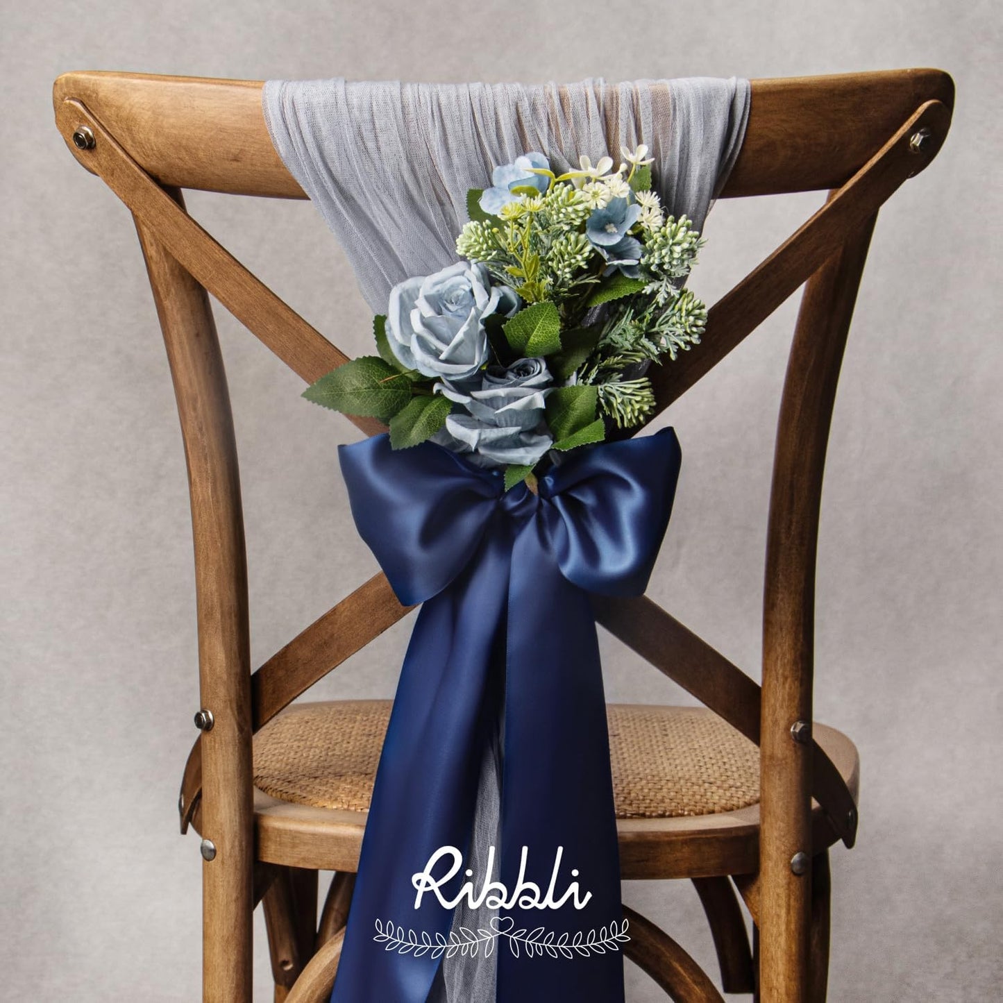 Ribbli Navy Satin Ribbon 4 Inch Wide Navy Ribbon for Wedding Chair Sash Grand Opening Ceremony Big Bows Gift Wrapping Floral Crafts Cake Decor-Double Faced Satin Continuous 10 Yards