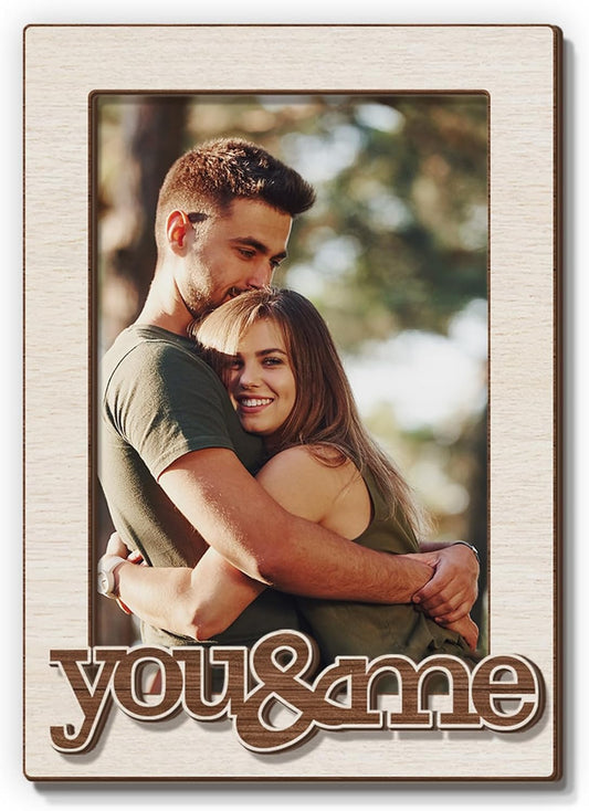 Magnetic Picture Frames - YOU & ME - Christmas Gift for Couple - Romantic Gift For Her, Him - Unique Magnet Photo Frame For Women, Men - Magnetic Frames for Refrigerator, Locker & More