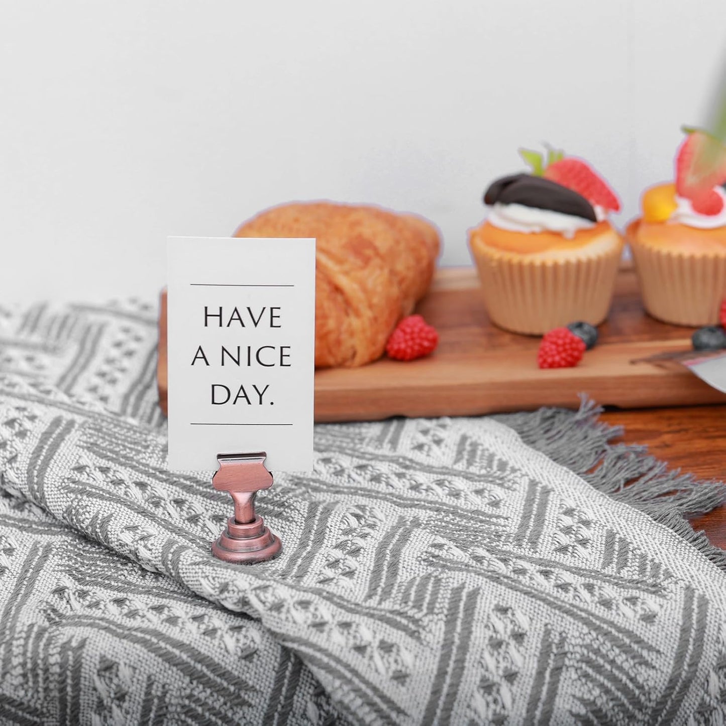 Urban Deco 16PK Table Number & Place Card Holders - 1.7 Inch Steel Holders for Photos, Food Signs, Memo Notes, Weddings, Restaurants, Birthdays (Copper)