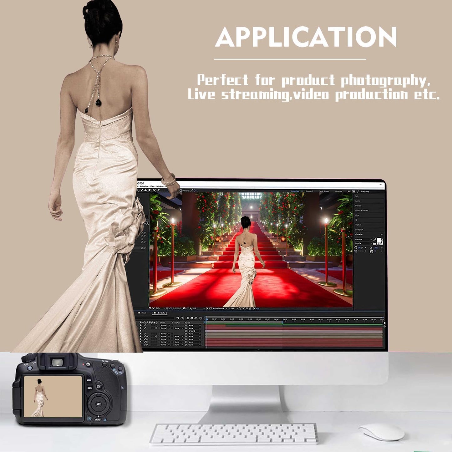 Beige Photo Backdrop,Photo Booth Portrait Photography Backdrops,Studio Beige Backdrop for Photoshoot Streaming Video Shooting 8FTx10FT