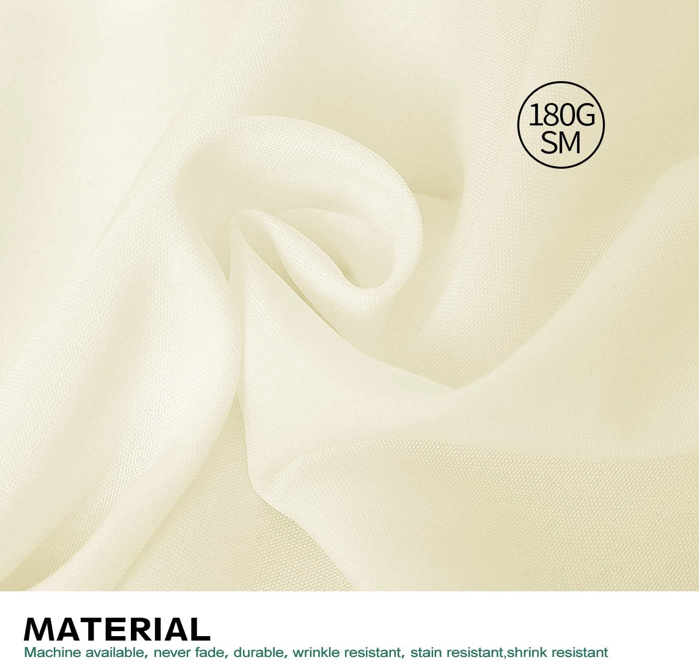 Surmente Beige Tablecloth 60 x 102-inch Rectangular Polyester Table Cloth for Weddings, Banquets, or Restaurants