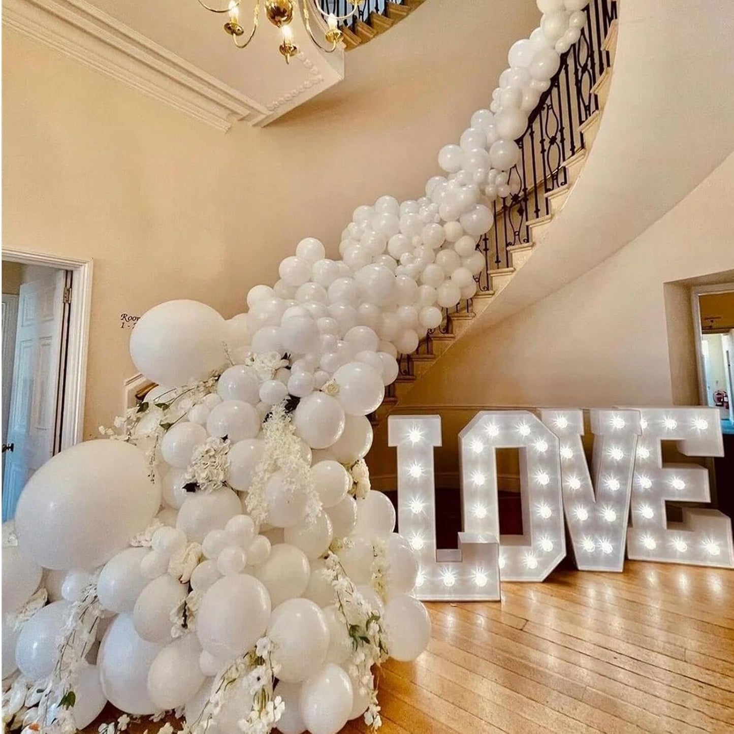 412pcs White Balloons 18 12 10 5 Inch White Balloon Garland Arch Kit Different Sizes Matte Latex Balloons for Baby Shower Birthday Wedding Party Decorations