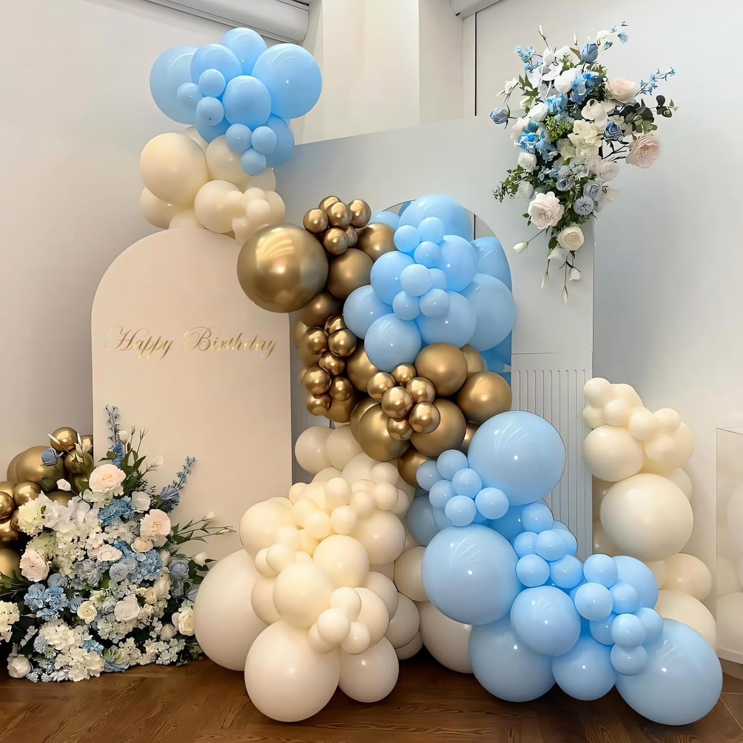 110pcs Pastel Blue Balloons 12 Inch Latex Light Blue Balloon Garland Arch Kit for Birthday Baby Shower Wedding Anniversary Graduation Party Decorations