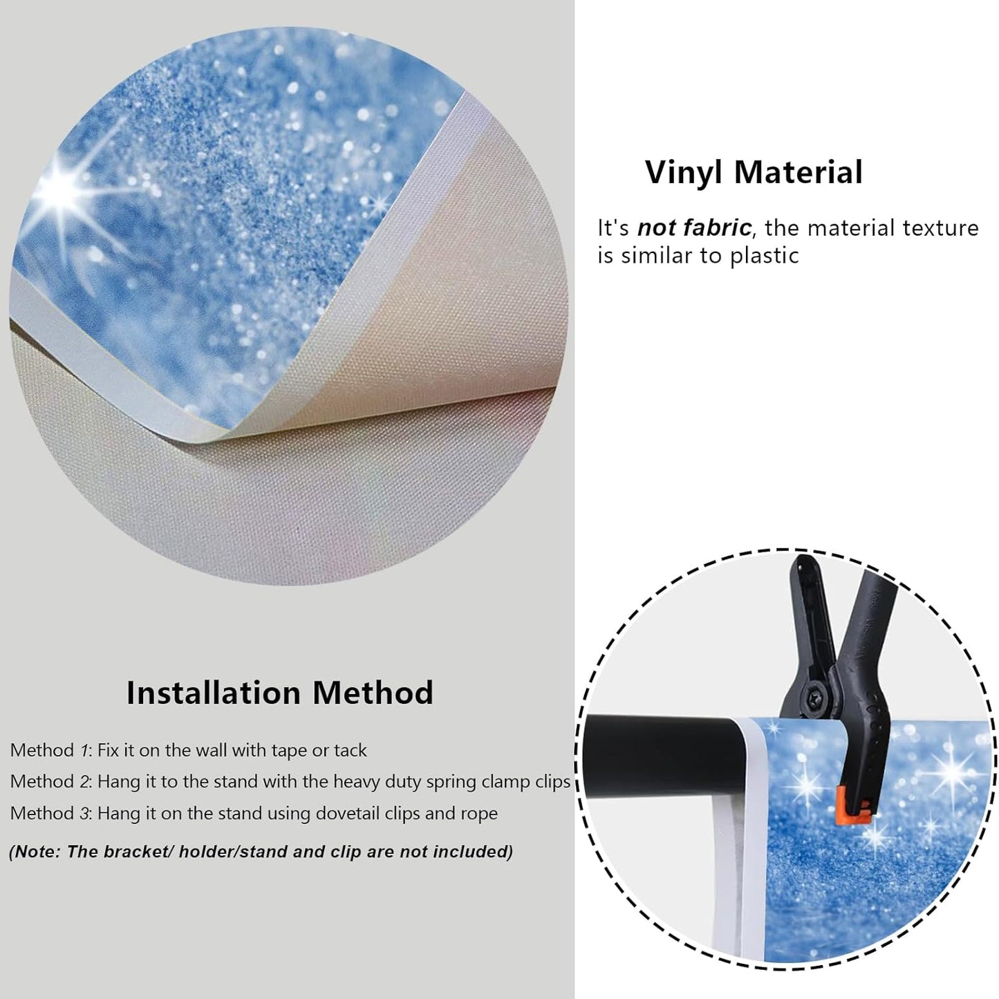 YongFoto Silver Blue Glitter Backdrop 6x4ft Silver Light Spots Blue Sequin Bokeh Photography Background Birthday Bridal Shower Wedding Photography Background Party Banner Portraits Photoshoot Props