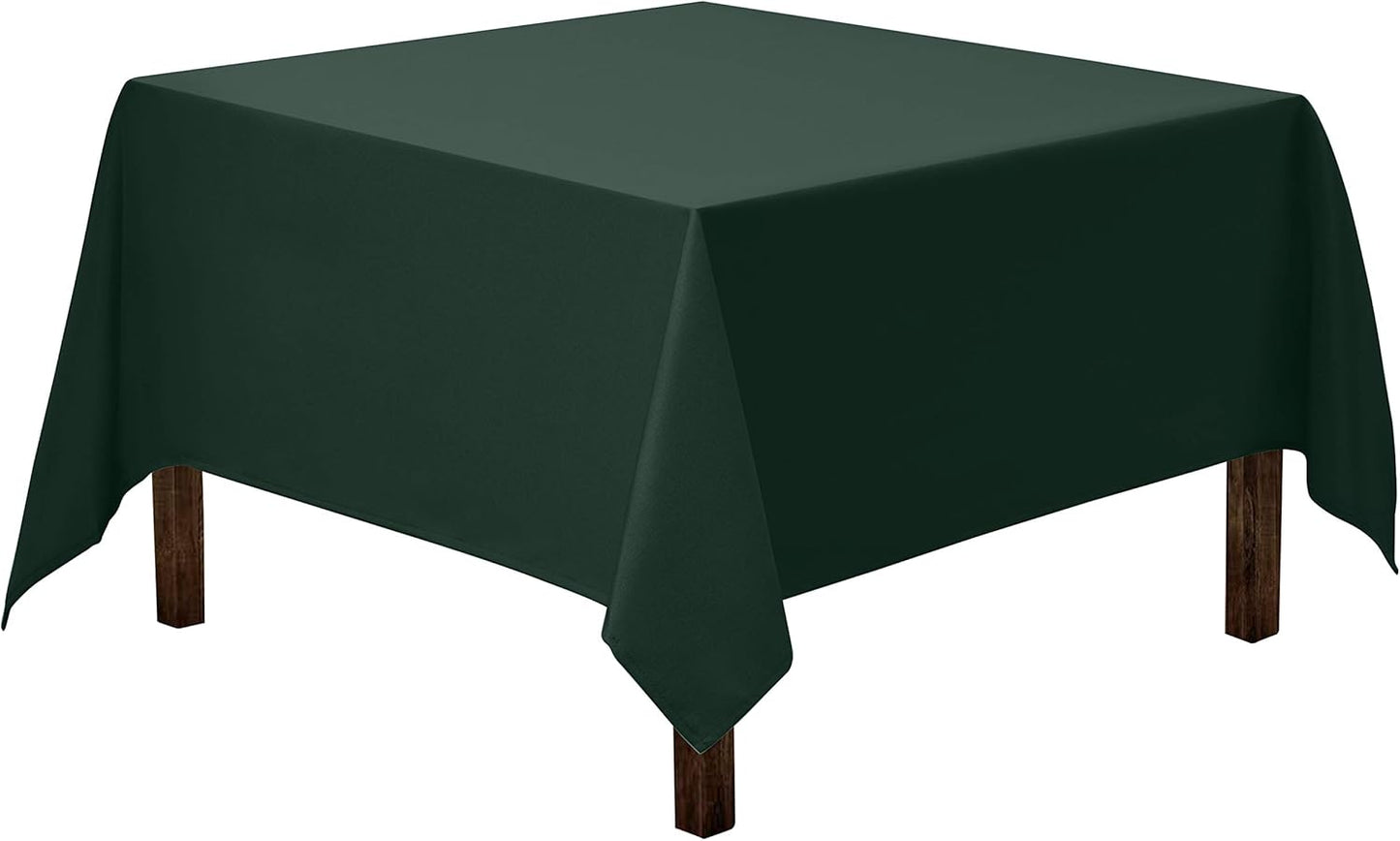 Gee Di Moda Square Tablecloth - 85 x 85 Inch Hunter Green Table Cloth for Large Square or Round Tables - Heavy Duty Washable Fabric - for Buffet Table, Holiday Party, Dinner, Wedding & Baby Shower