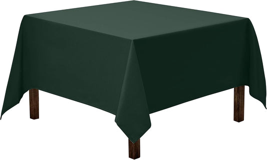 Gee Di Moda Square Tablecloth - 85 x 85 Inch Hunter Green Table Cloth for Large Square or Round Tables - Heavy Duty Washable Fabric - for Buffet Table, Holiday Party, Dinner, Wedding & Baby Shower