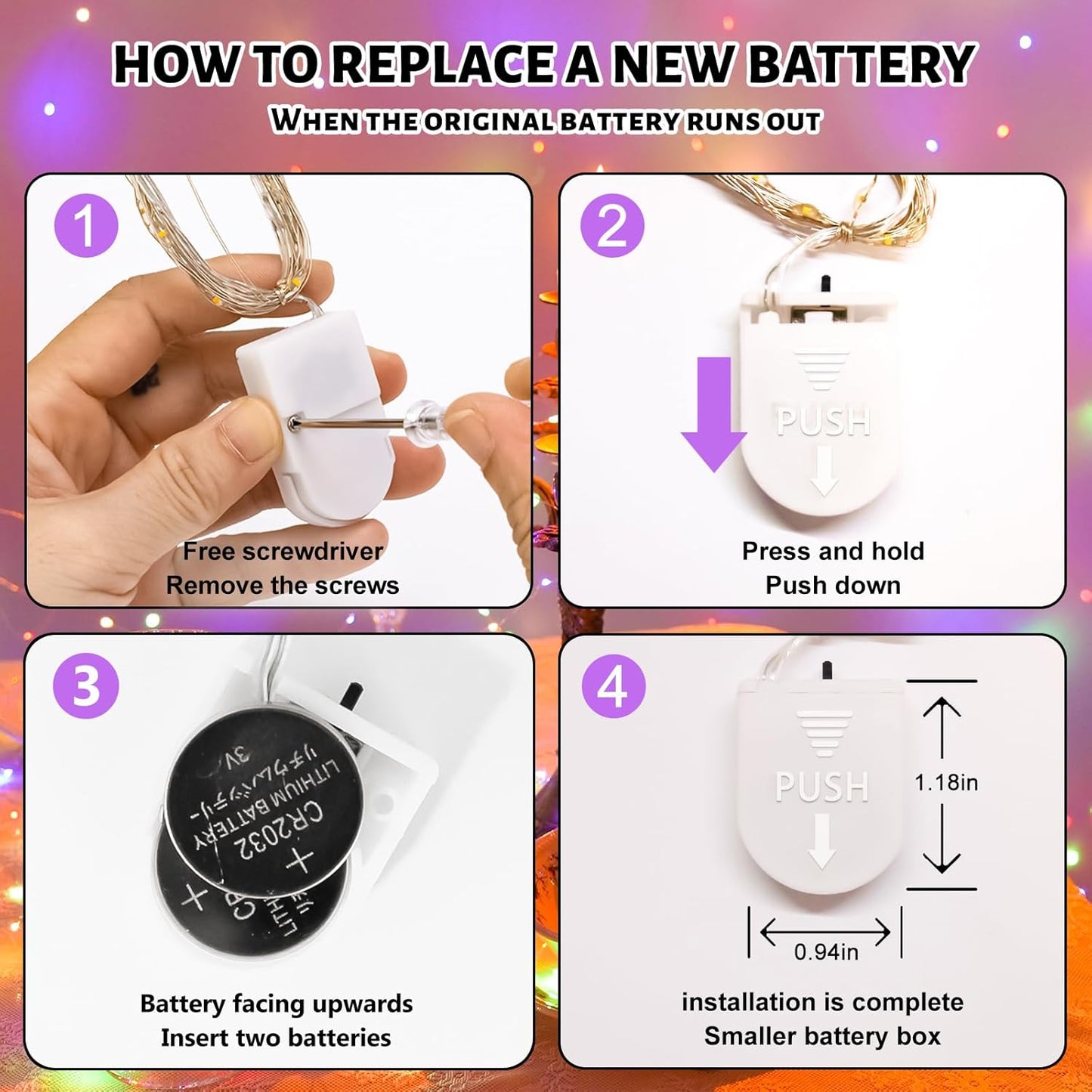 HXWEIYE 6 Pack Multicolor Fairy Lights Battery Operated, 7ft 20LED Mini Fairy String Lights Mason Jar Lights, Waterproof Firefly Starry Lights for DIY Wedding Party Bedroom Patio Christmas Décor