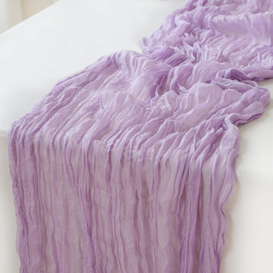 Sioloc 1 Pack Lilac Purple Lavender Cheesecloth Table Runner Fall Autumn Decor for Home 10ft Table Cloth for Tea Wedding Birthday Party Baby Bridal Shower Halloween Thanksgiving