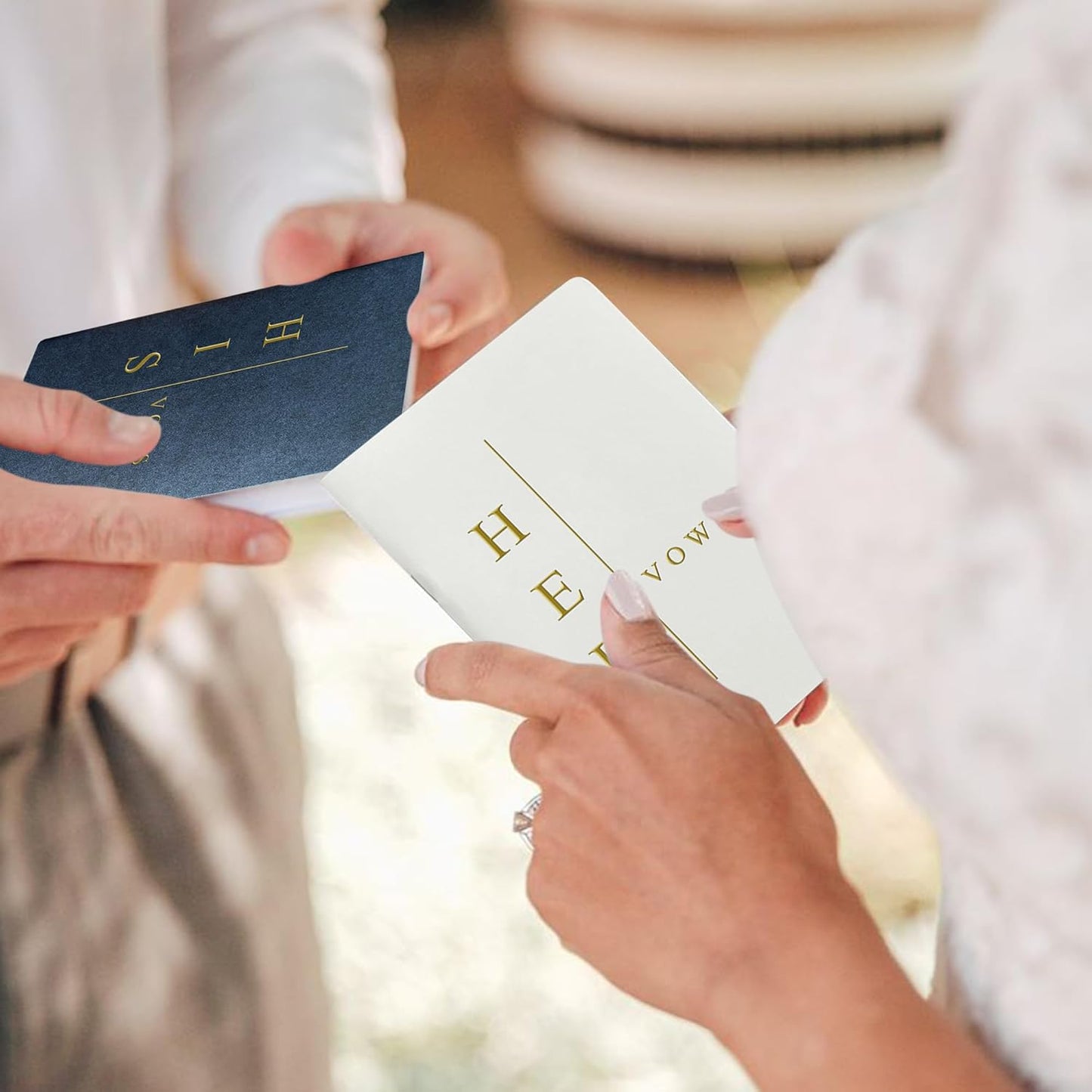 Vow Books His and Hers Wedding Vow Books Bride and Groom Vow Books Wedding Essentials Wedding Accessories(TR-HH-Navy)