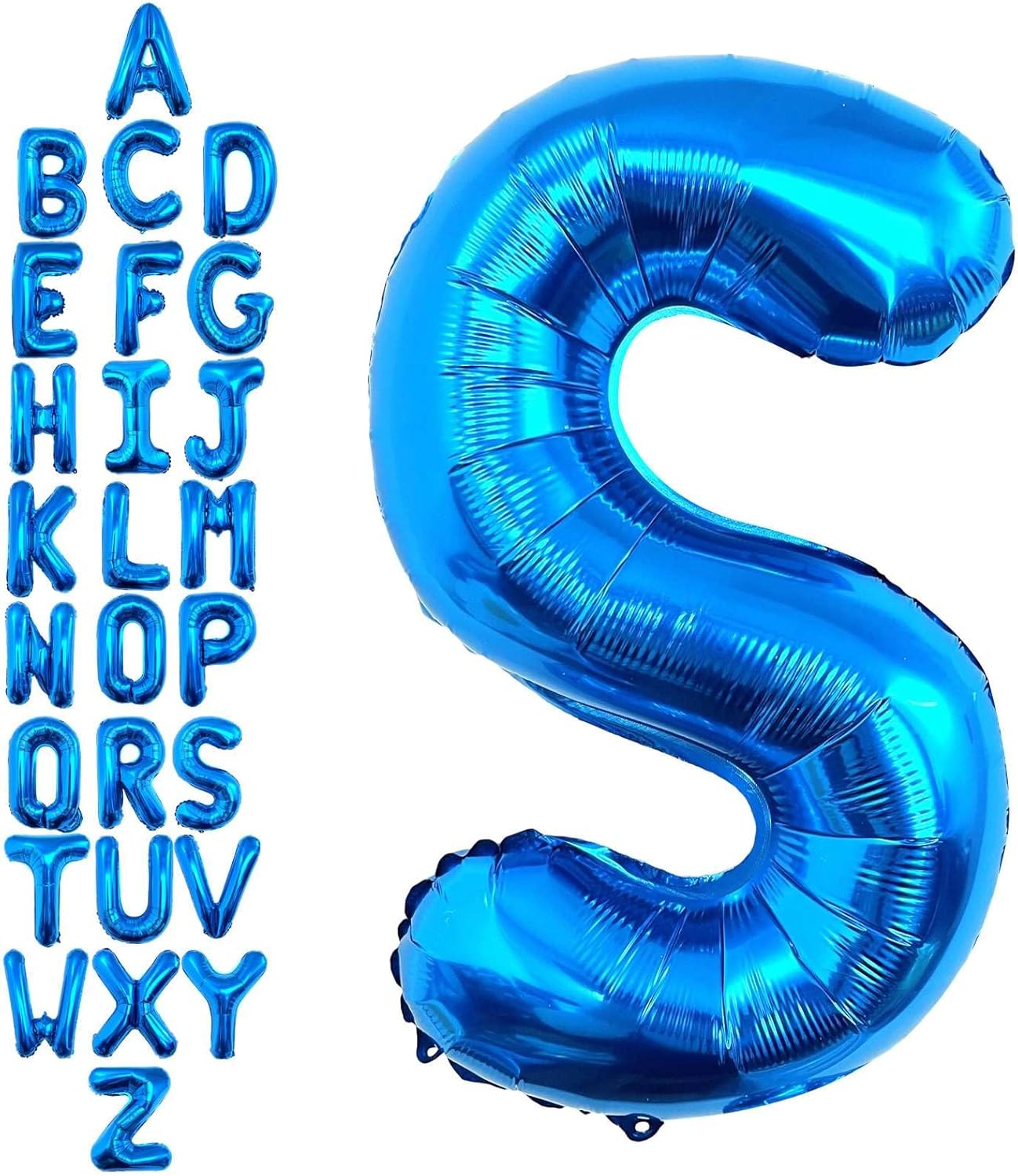 40 Inch Blue Letter S Balloons, DIY Phrase Foil Alphabet Letter S Balloons DIY Word S Banner for Birthday Anniversary Celebration Graduation Party Supplies Decoration