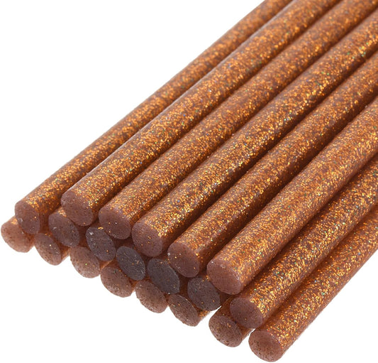 uxcell 20pcs Hot Glue Sticks for Glue Gun 7mm/0.27-inch x 4-inch Mini Hot Melt Adhesive Glue Stick Glitter Bronze Gold