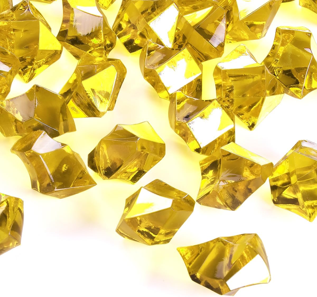 Babenest Acrylic Crushed Ice Rocks, 150 PCS Fake Crystals Plastic Ice Cubes Diamonds Gems for Vase Fillers, Home Decoration, Table Scatter, Event, Wedding, Arts & Crafts (Gold)
