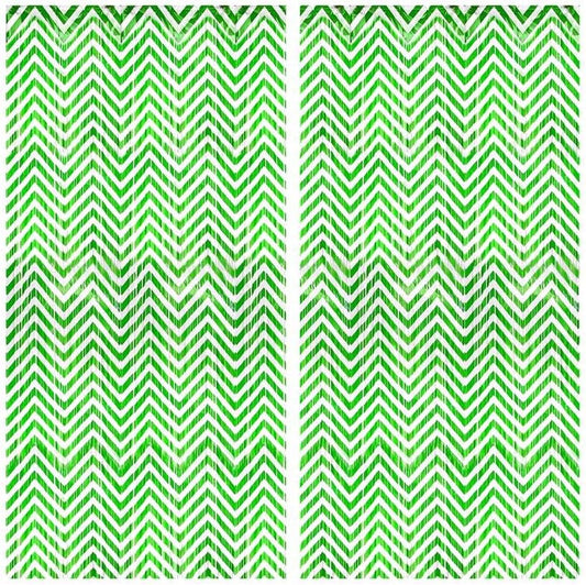 KatchOn, Green and White Foil Fringe Curtains - 6.5x6.5 Feet | Green Foil Fringe Curtain for Green and White Party Decorations, Graduation Decorations 2025 | Forest Green Birthday Decoration