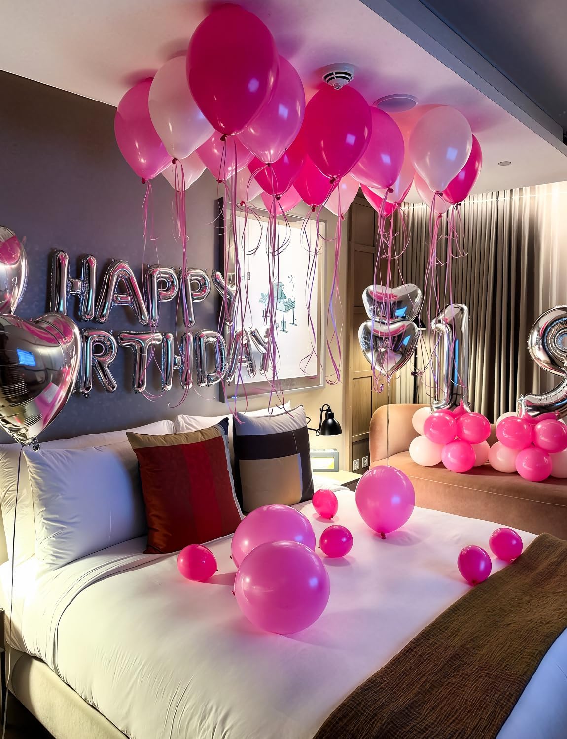 Pink Balloons Set - 12Inch Metallic Chrome Pearl Macaron Light Pink Balloons Different Shades Balloon Bright Latex Balloon for Girl Women Birthday Baby Shower Wedding Princess Party Decorations