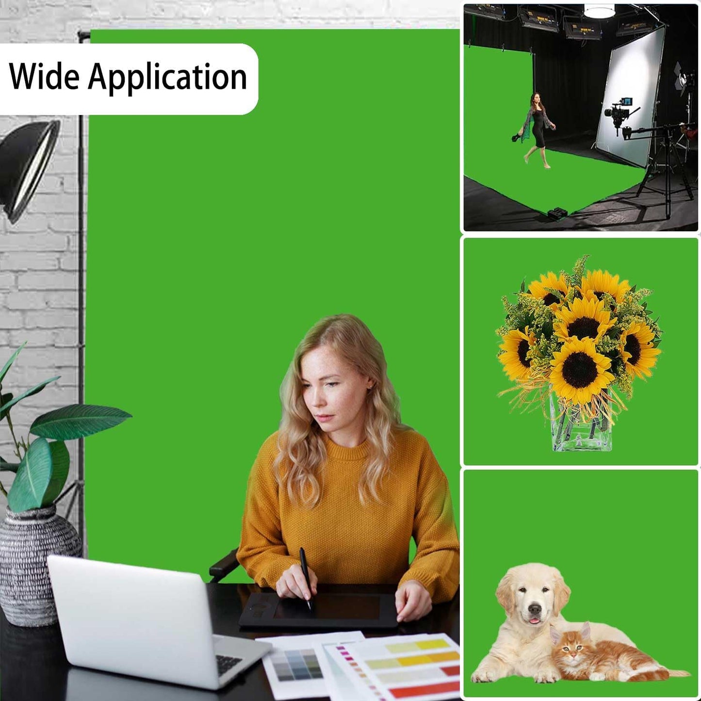 Green Screen Backdrop,Product Photo Backdrop for Photoshoot,Photography Background for Streaming Video Studio 8FTx10FT