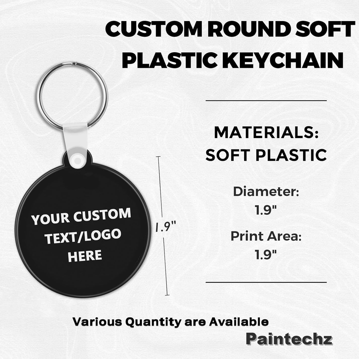 Custom Round Soft Keychains 100 Pack, Personalized Logo, Text Bulk - Perfect for Tradeshows, Party Favors, Events - Customizable Key Tags