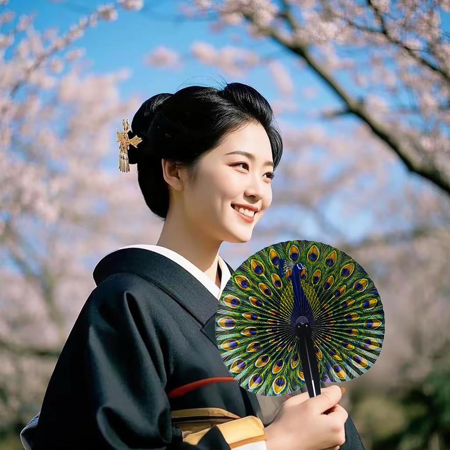 10 Pcs 10" Safari Print Peacock Fans Decorations Animal Folding Paper Hand Fans Bulk for Gifts,Weddings Festival,Birthday,Summer,Party Favors,School Cultural Shows