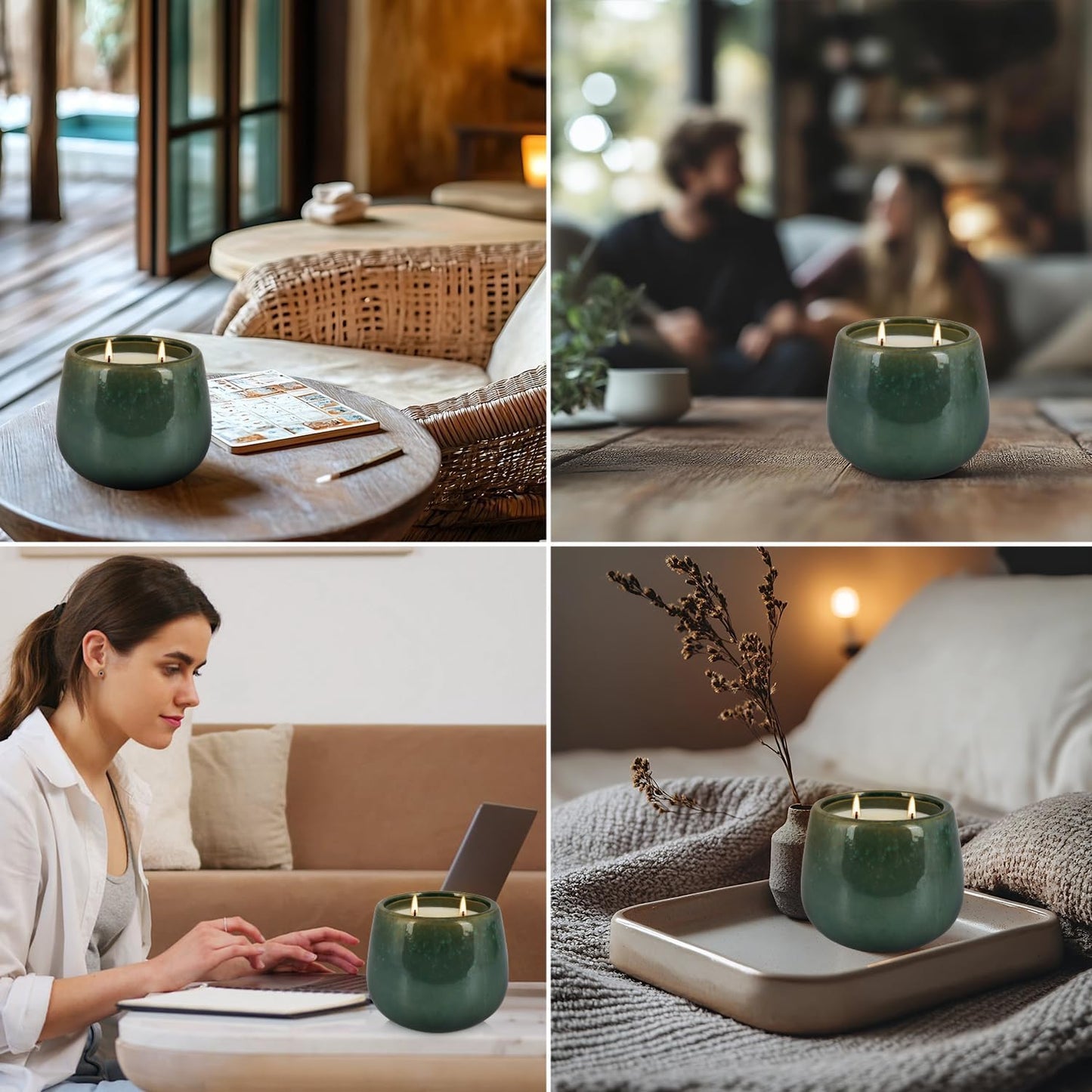 1 Pack Outdoor Citronella Candle Ceramic Mug |Outdoor - Safe for Picnic, Patio, Camping Adventures & Indoor, Great Gift Idea.