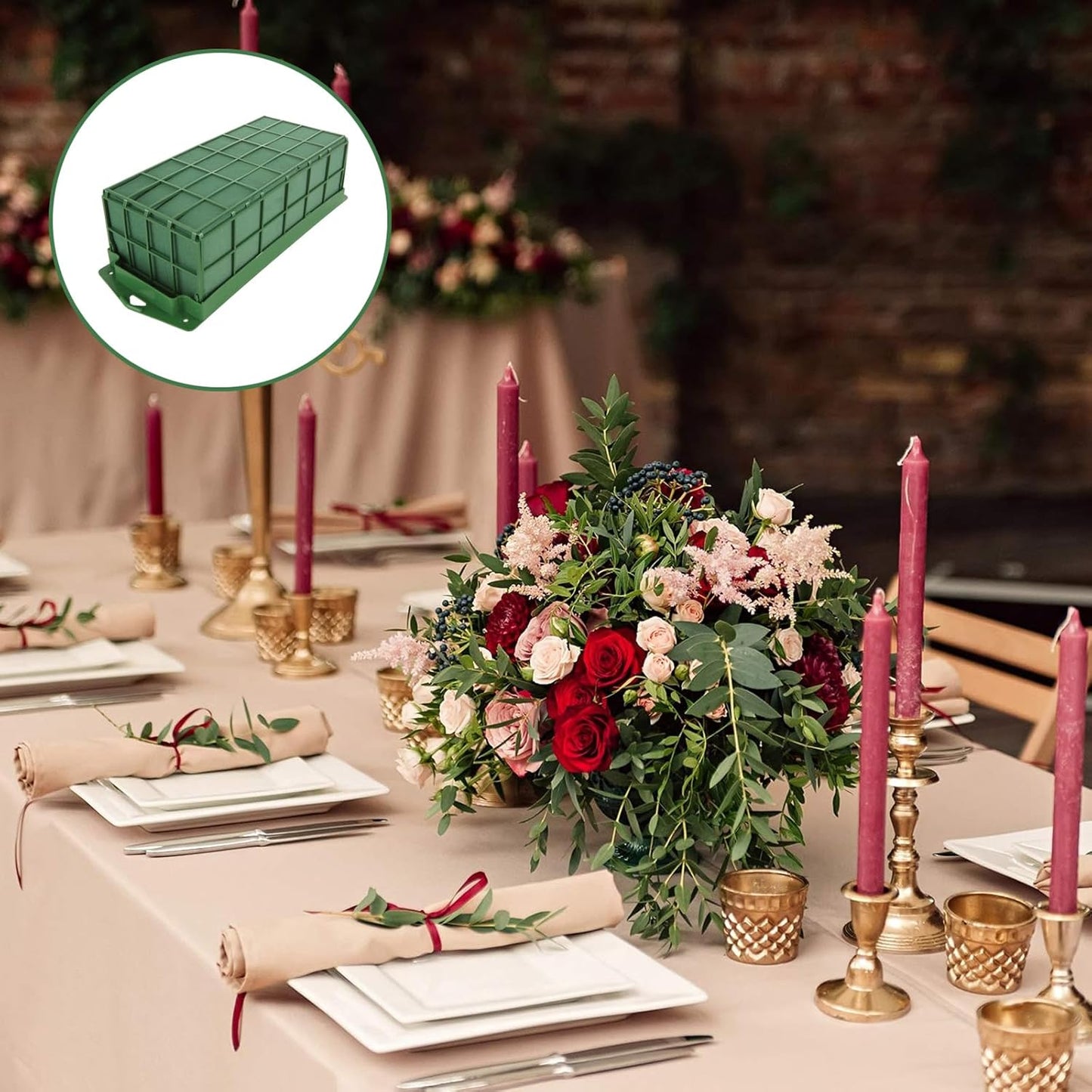 6 Pcs Floral Foam Cage, 11.8" x 4.5" x 3.1" Rectangle Flower Cage Holders with Floral Foam, Floral Arrangement Cage for Artificial Flowers, Fresh Flowers and Home Decoration