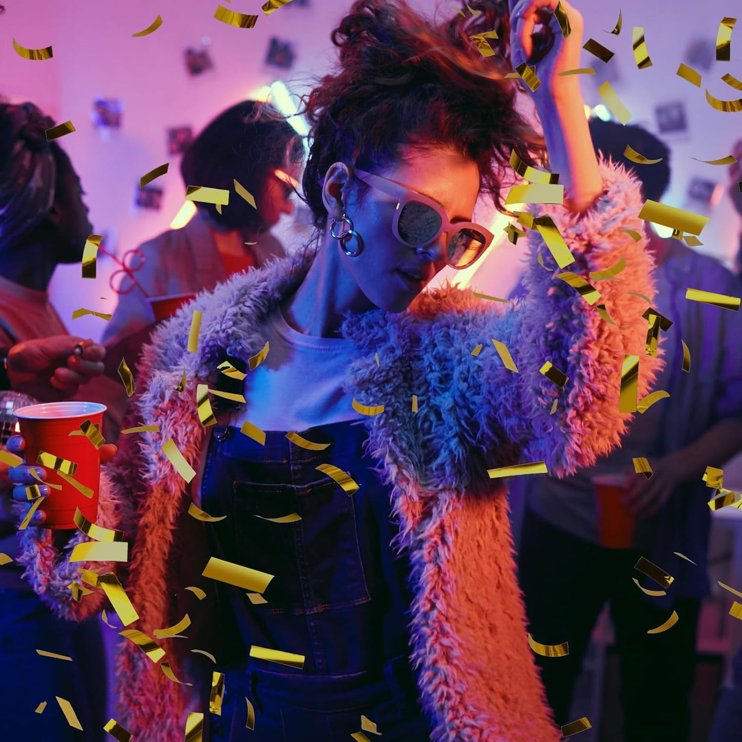 Gold Confetti Cannons for Any Celebration | 5-Pack 12-Inch Party Poppers for Weddings, Birthdays, Graduations, and More.