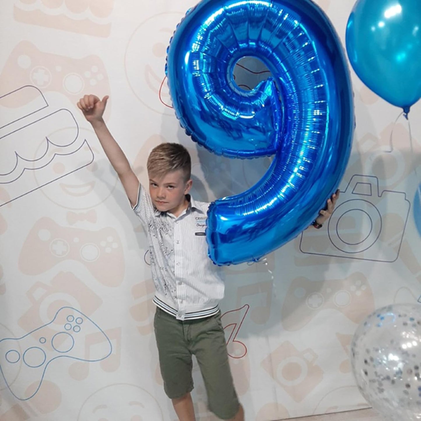 40 Inch Big Dark Blue 9 Balloon Number Large Foil Helium Number Balloons 0-9 Jumbo Giant Happy 9th Birthday Party Decorations for Boy or Girl Huge Mylar Anniversary Wedding Party Supplies