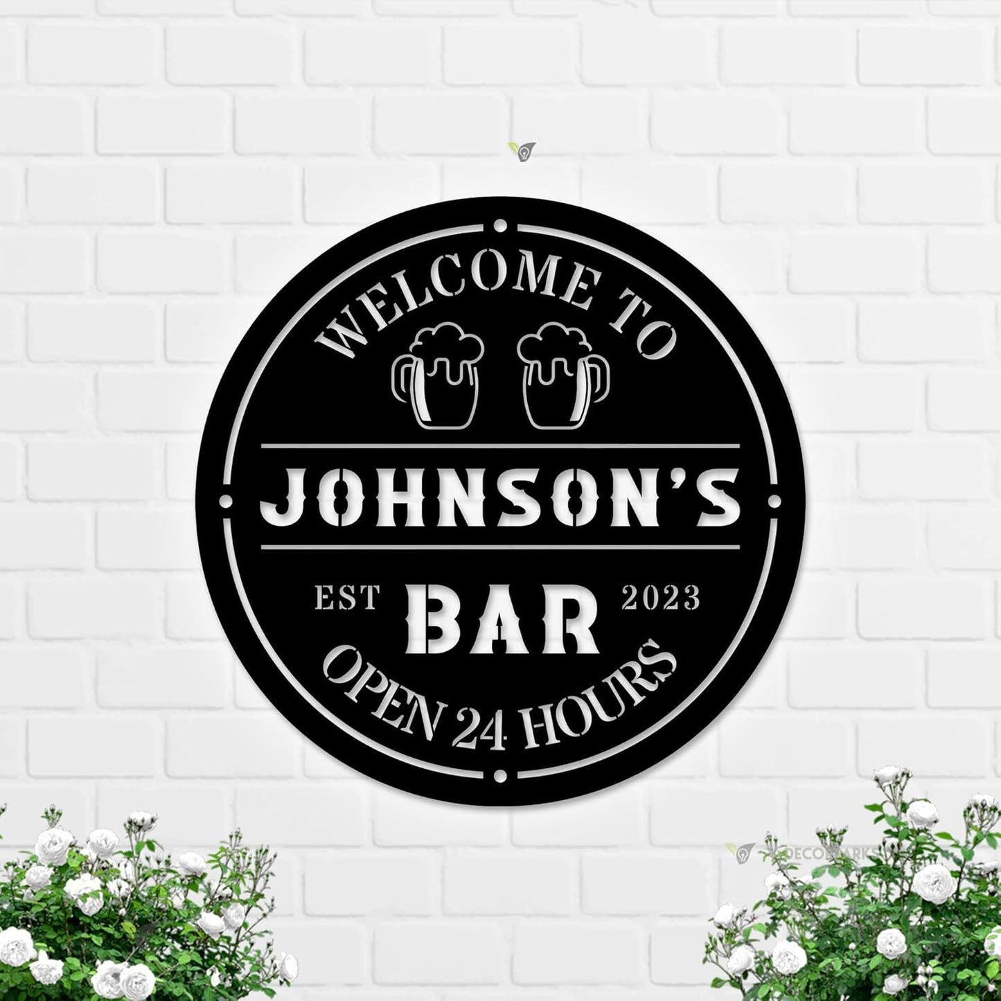 Personalized Bar LED Metal Art Sign Bar Metal Sign Custom Bar Sign Beer Bar Metal Wall Art Beer Mug Cheers Name Sign Bar Pub Decoration