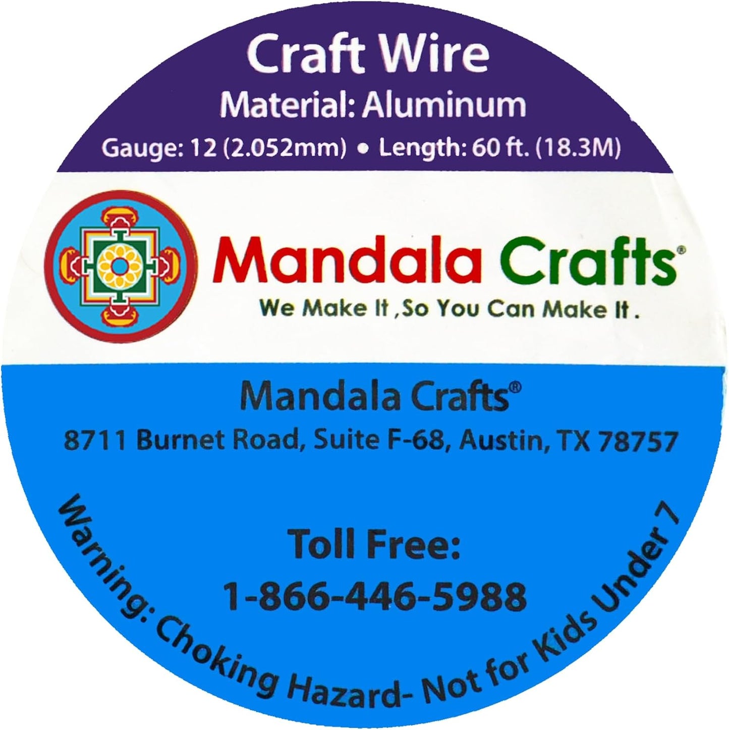 Mandala Crafts 12 Gauge Anodized Aluminum Craft Wire for Jewelry Making - 60 FT Colored Flexible Red Wire - Bendable for Bonsai Armature Crafting Sculpting