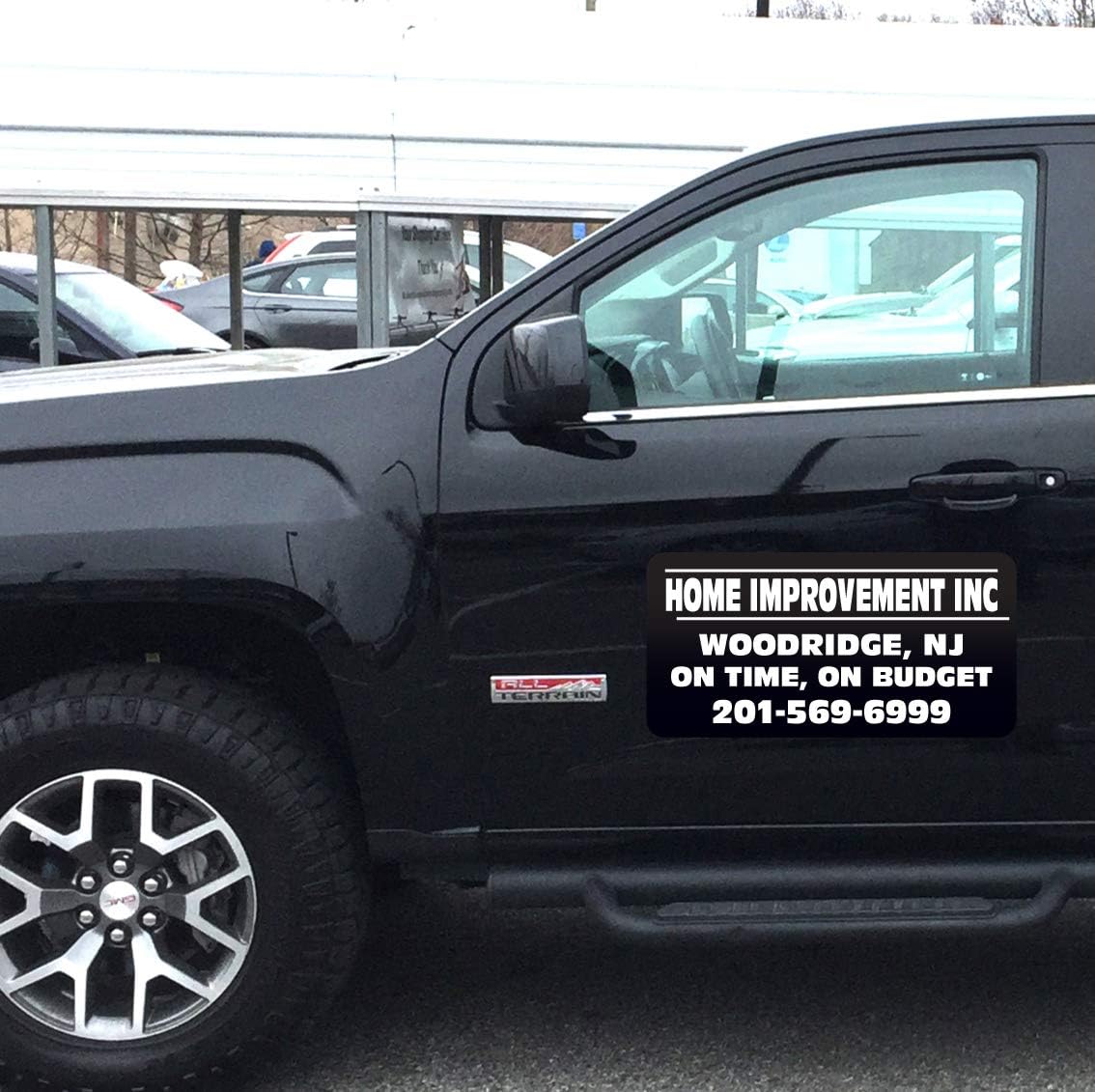 Vehicle Magnets Sign with Custom Lettering 12" X 24" (Set of 2) -Landscape, Construction, Handy Man, Plumbing, car Repair Shop-Black