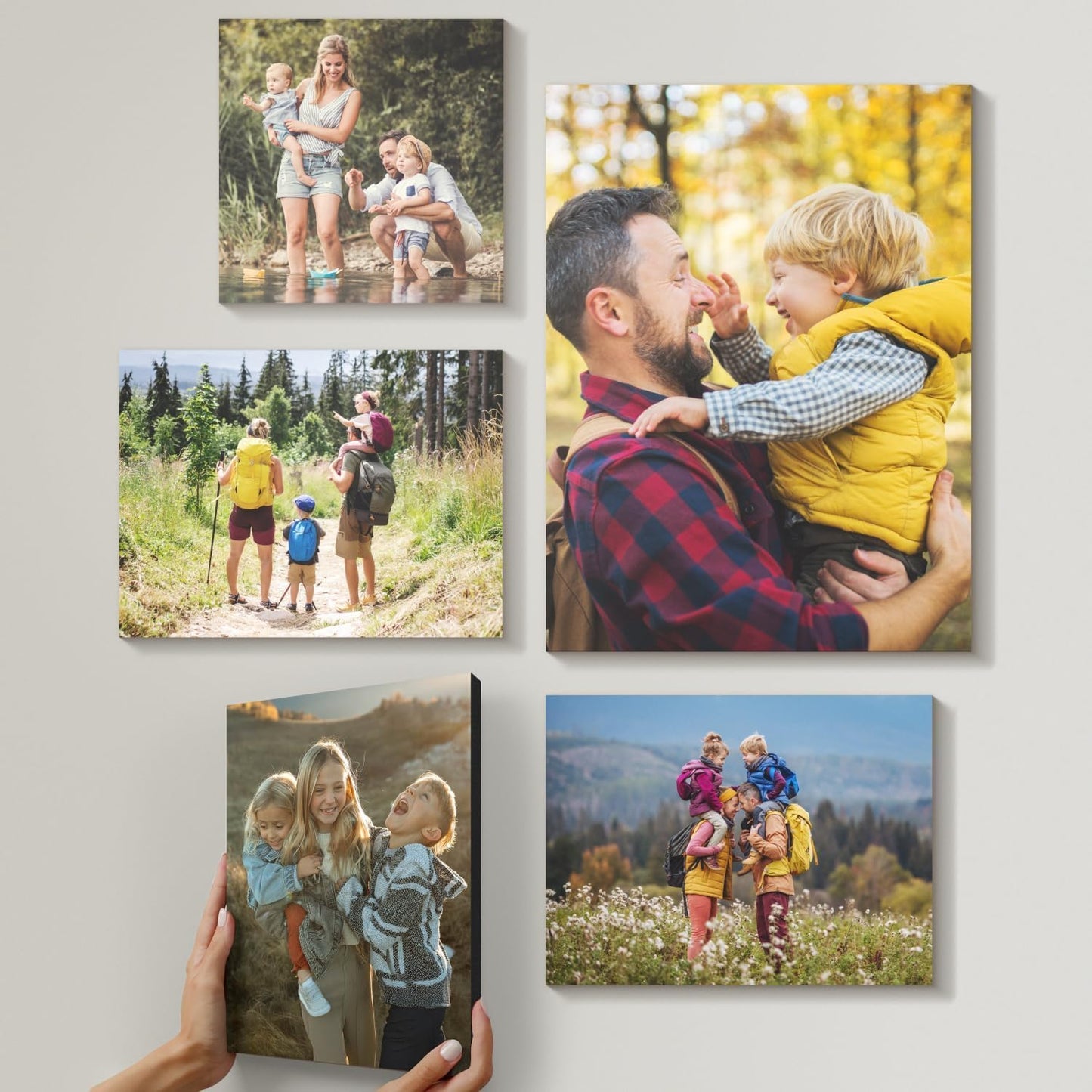 Mixtiles Official - Custom Photo Tiles - Personalized Printed Photos - Magnetic Wall Frames - Adhesive Sticker, No Nails - Various Sizes and Frames - offbeat-set-5-Tile - Frameless