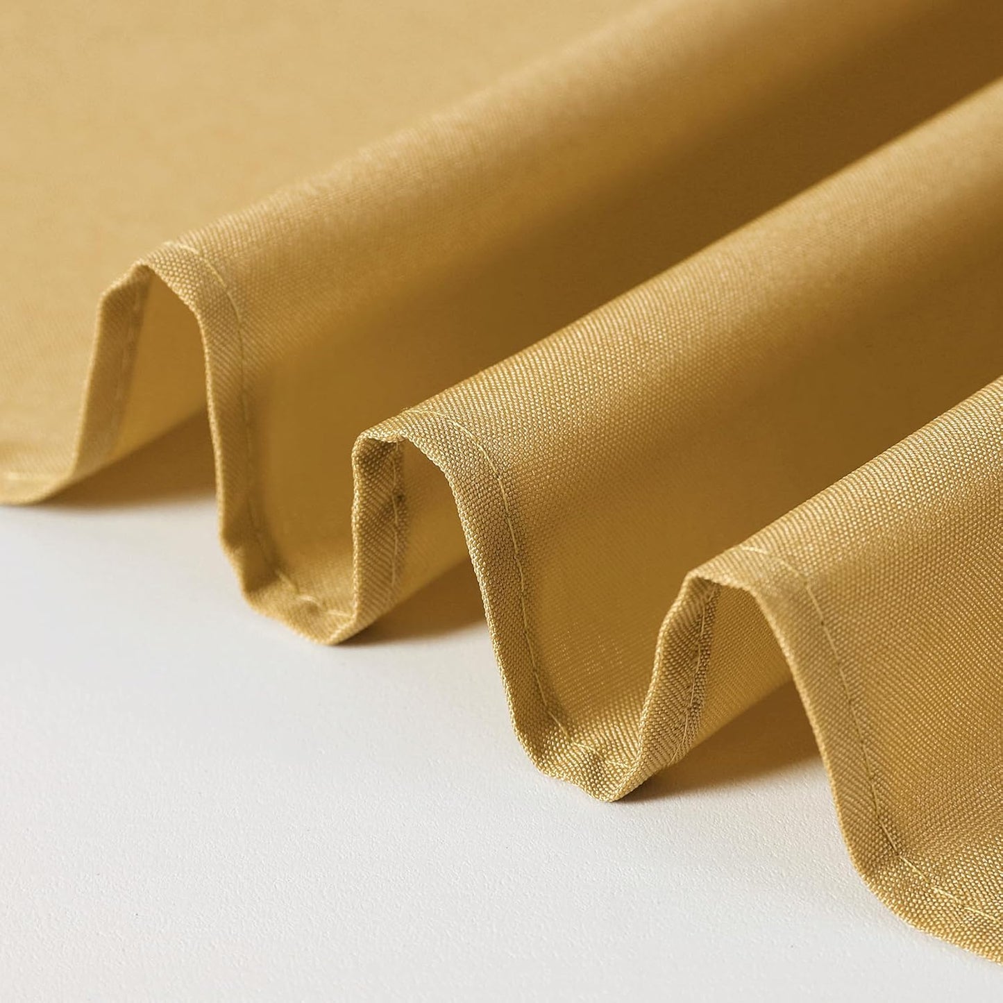 60 inch Round Tablecloth Washable Polyester Table Cloth Decorative Table Cover for Wedding Party Dining Banquet（60 inch,Gold）