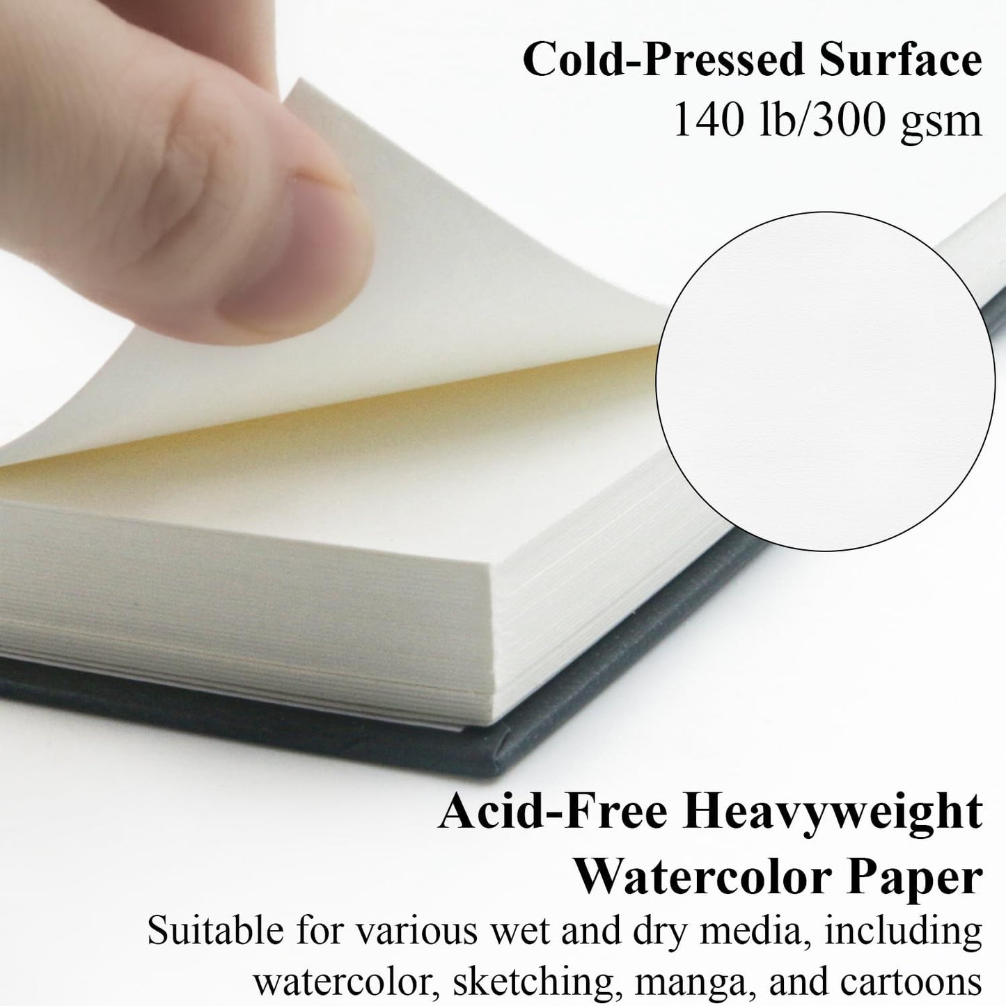 Watercolor Sketchbook 10"x12", 32 Sheets (64 Pages) Water Color Paper, 140lb/300gsm Watercolor Paper, Spiral Hardcover Watercolor Notebook for Painting, Water Color Sketch Books for Teens & Adults.