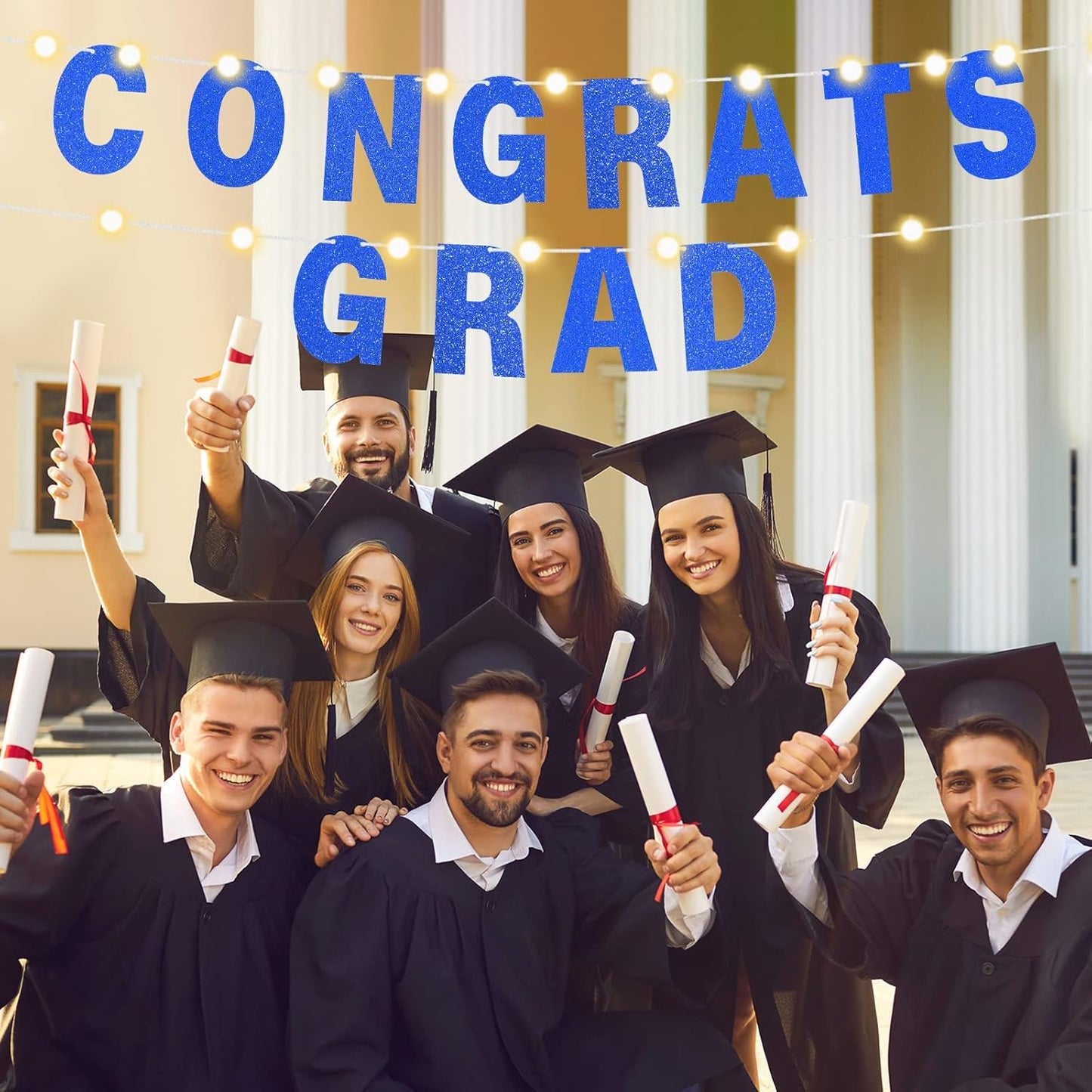 TaoBary 112 Pcs DIY Letter Custom Banner Glitter Customizable Banner Kit Including 107 Letters and Numbers 3 Rope for Valentine Birthday Party(Dark Blue)