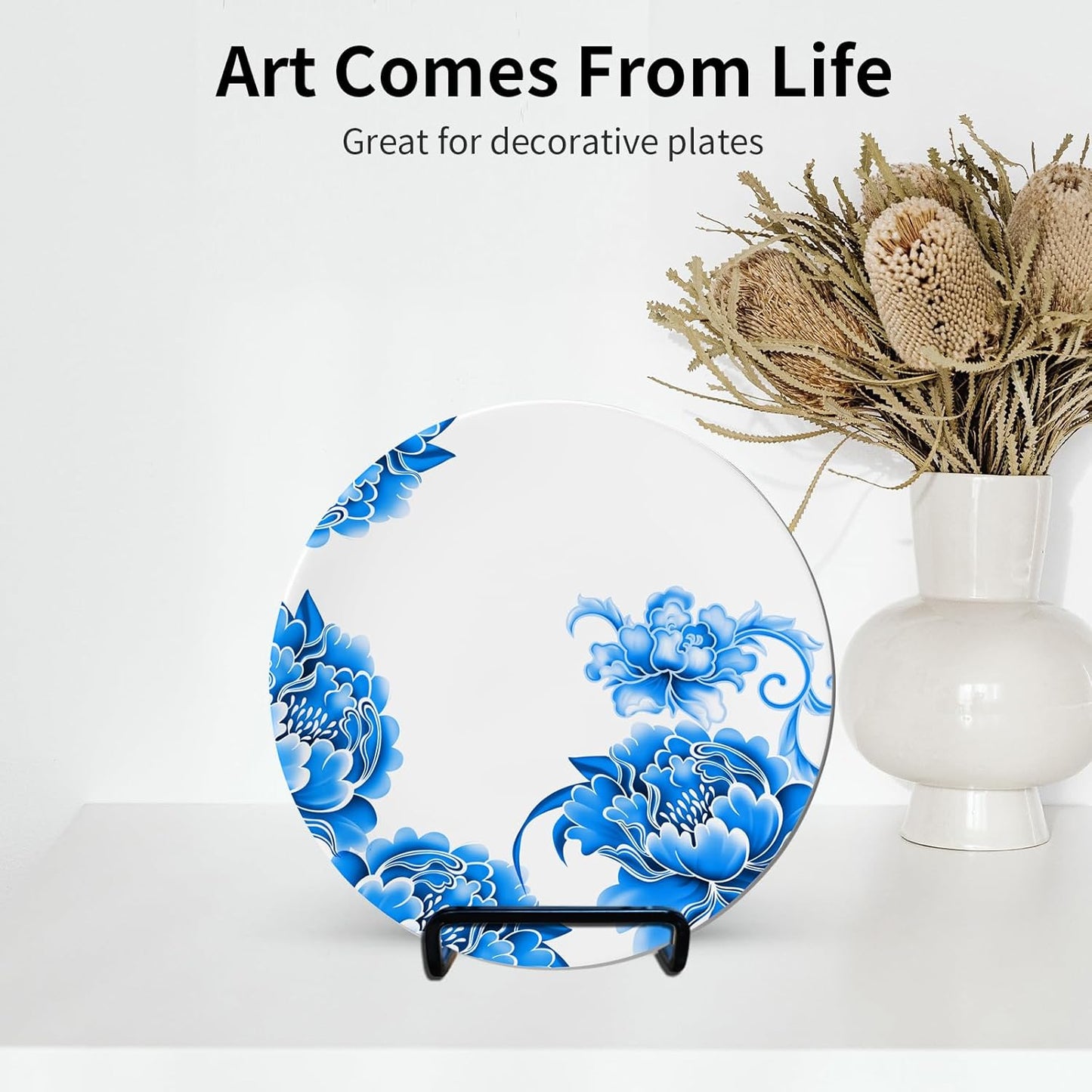 3 Pack 4 inch Metal Plate Stands for Display, Plate Holder Pictures Frame Easel Display Stand, Tabletop Picture Stand, Iron Easels for Display Photo Frames, Plates, Vinyl Record，Book, Plaque, Sign