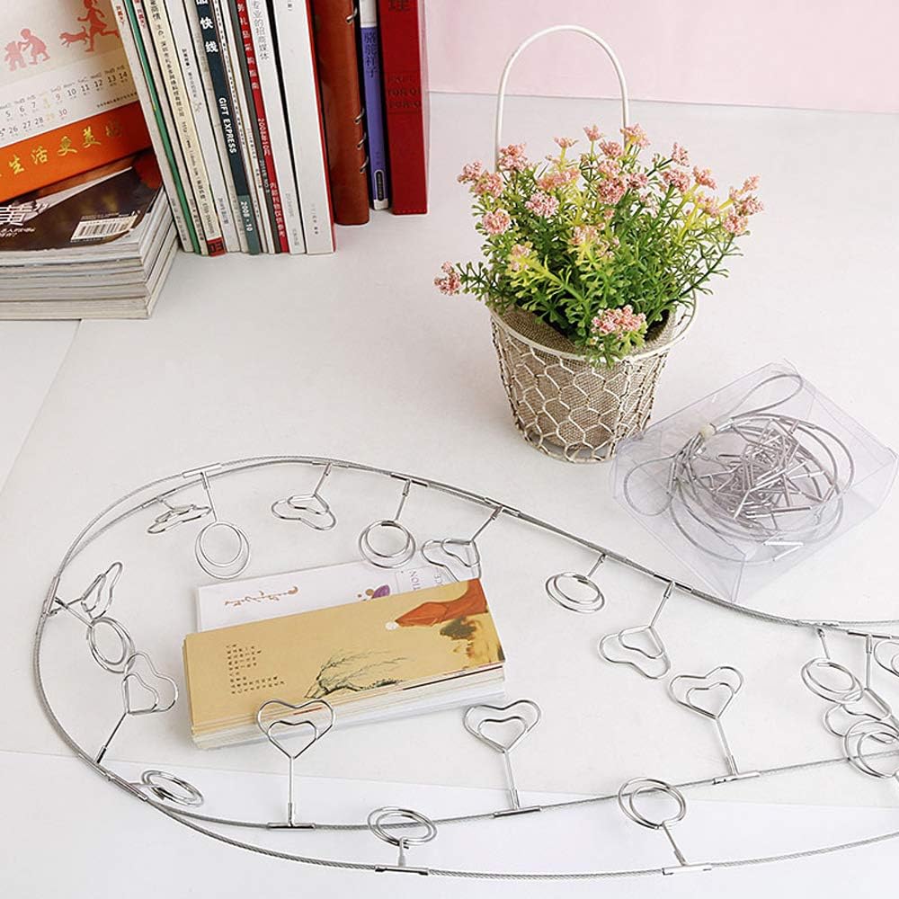 TFu Wall Hanging Photo Display, DIY Picture Photo Frame String with 12 Clips for Hanging Photos Notes and Artworks (Round Shape Clip)