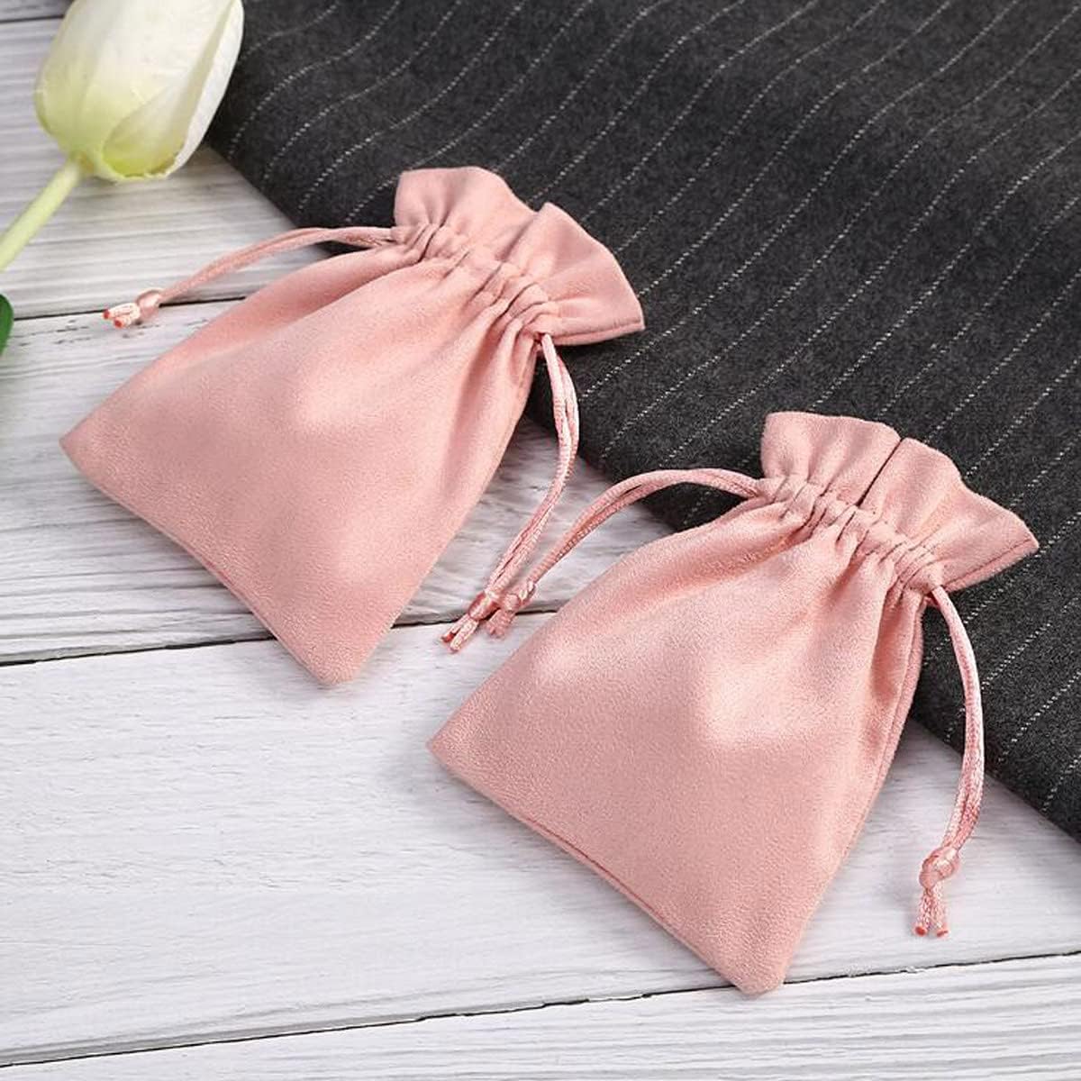 30 Pcs Pink Velvet Drawstring Bags Jewelry Pouches Jewelry Gift Bags Pouches Wedding Favors,3.5x4.7 inch