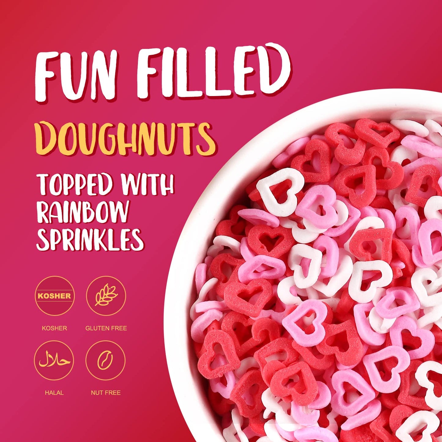 Sprinkles for cake decorating, 7 Ounces Valentine Sprinkles, Red/Pink/White Love Confetti Sprinkles for Cupcake, Cookies, Ice Cream Topper, Edible Cake Decorationss, Baking Desserts