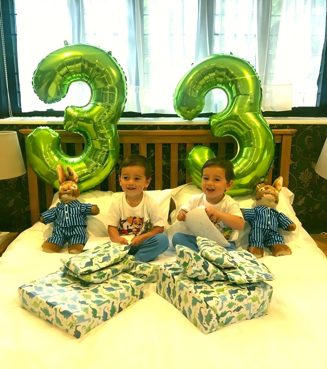 Large 40 Inch Light Green 3 Number Balloon, 3 13 23 30 33 36 38 Light Green Birthday Party Decorations, Numbers Three Foil Balloons for Anniversary Party Graduations Celebration Supplies