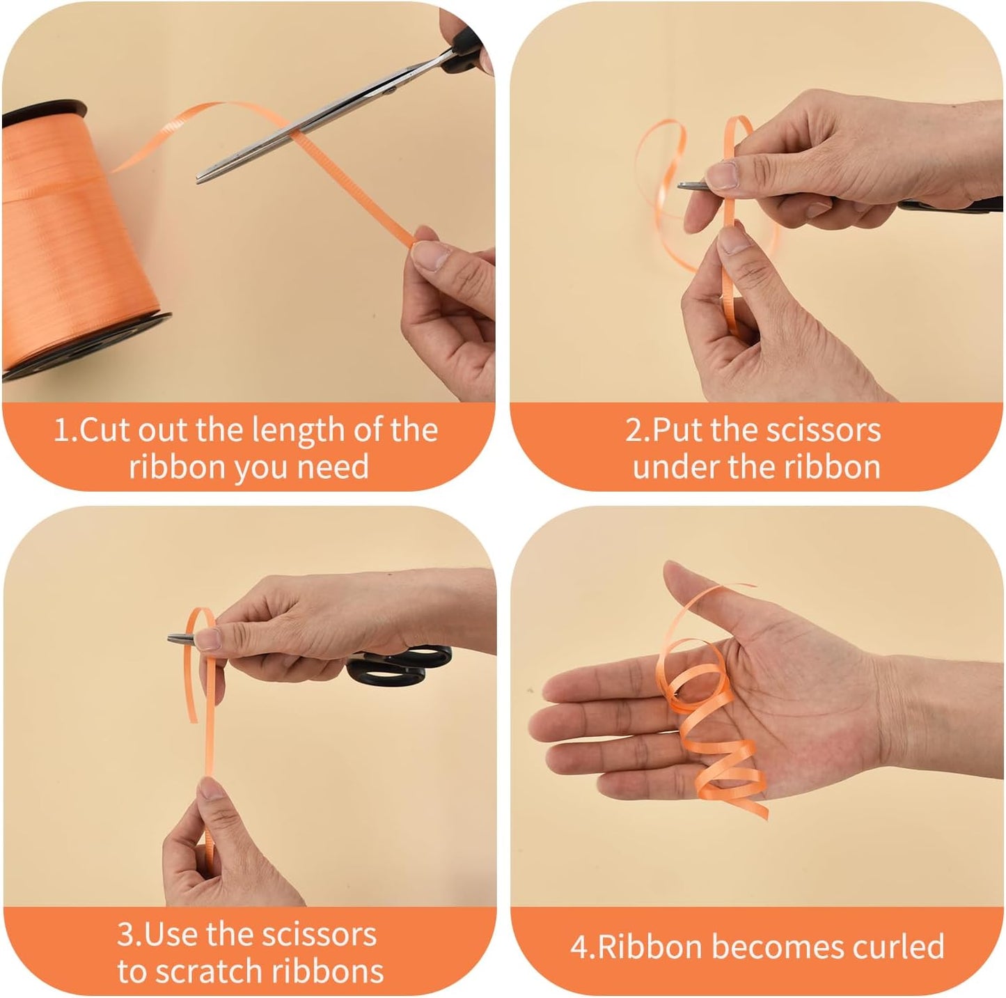 BEISHIDA 500 Yards Matte Orange Curling Ribbon Balloon String Crimped Ribbons for Gift Wrapping Ribbon for Birthday Halloween Fall Autumn Harvest Party Decoration Christmas Gift Wraps