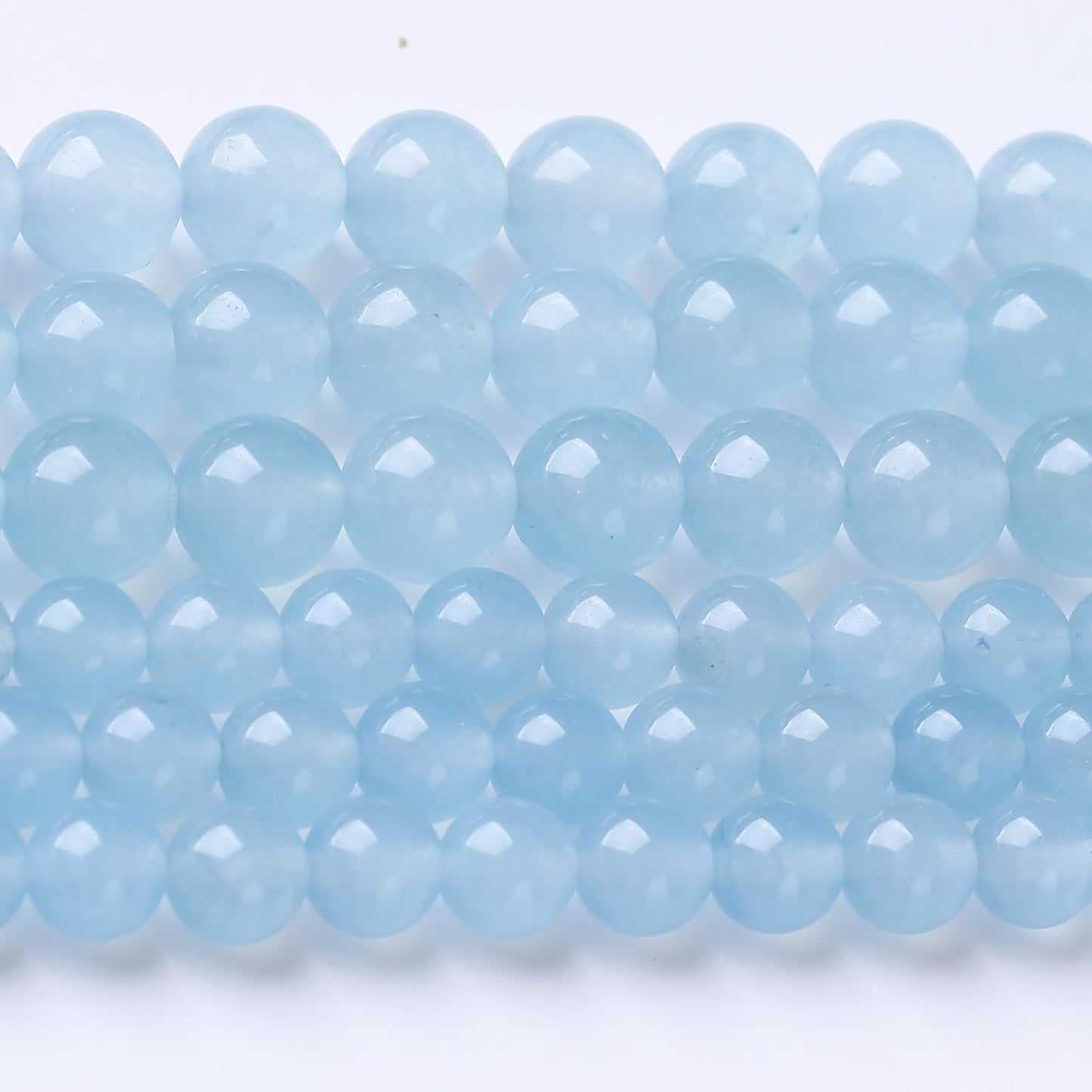 Ice Blue Chalcedony Stone Beads Gemstone Round Crystal Energy Jade Beads Stone Beads for Jewelry Making DIY Bracelet Necklace Jewelry Making 1 Strand 15.5inch 31PCS 12MM