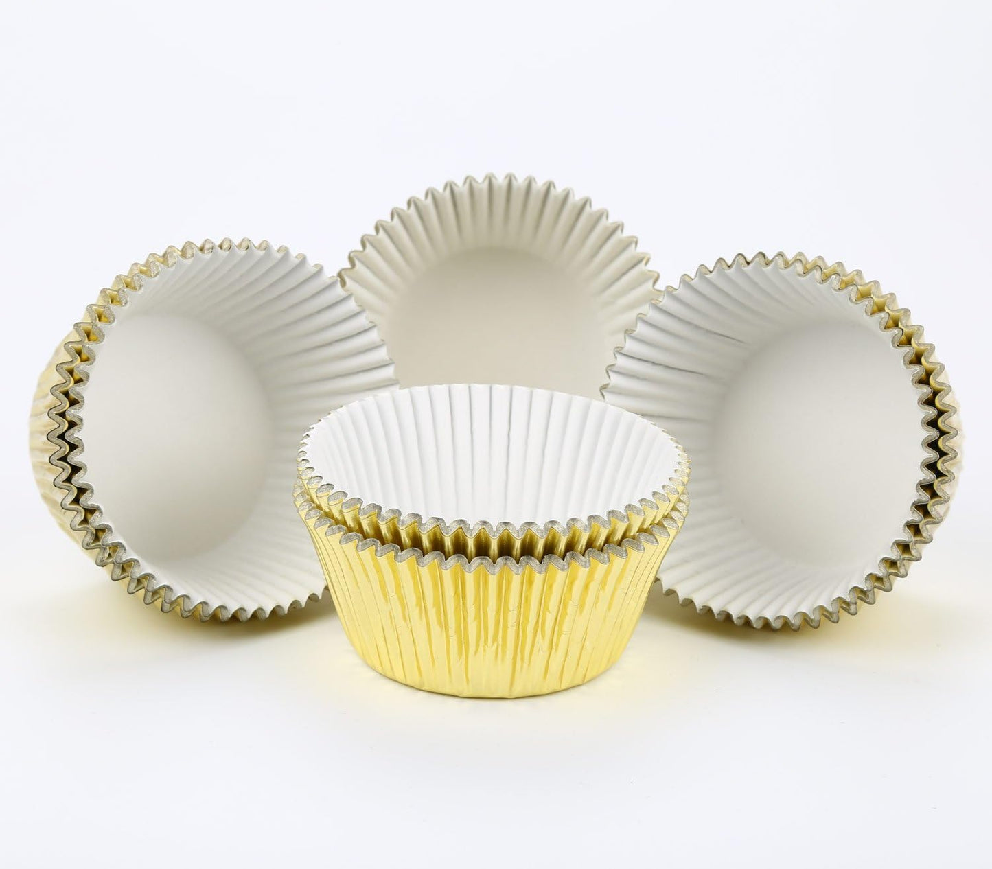 Gifbera Standard Gold Foil Cupcake Liners Wrappers Metallic Baking Cups, 200-Count